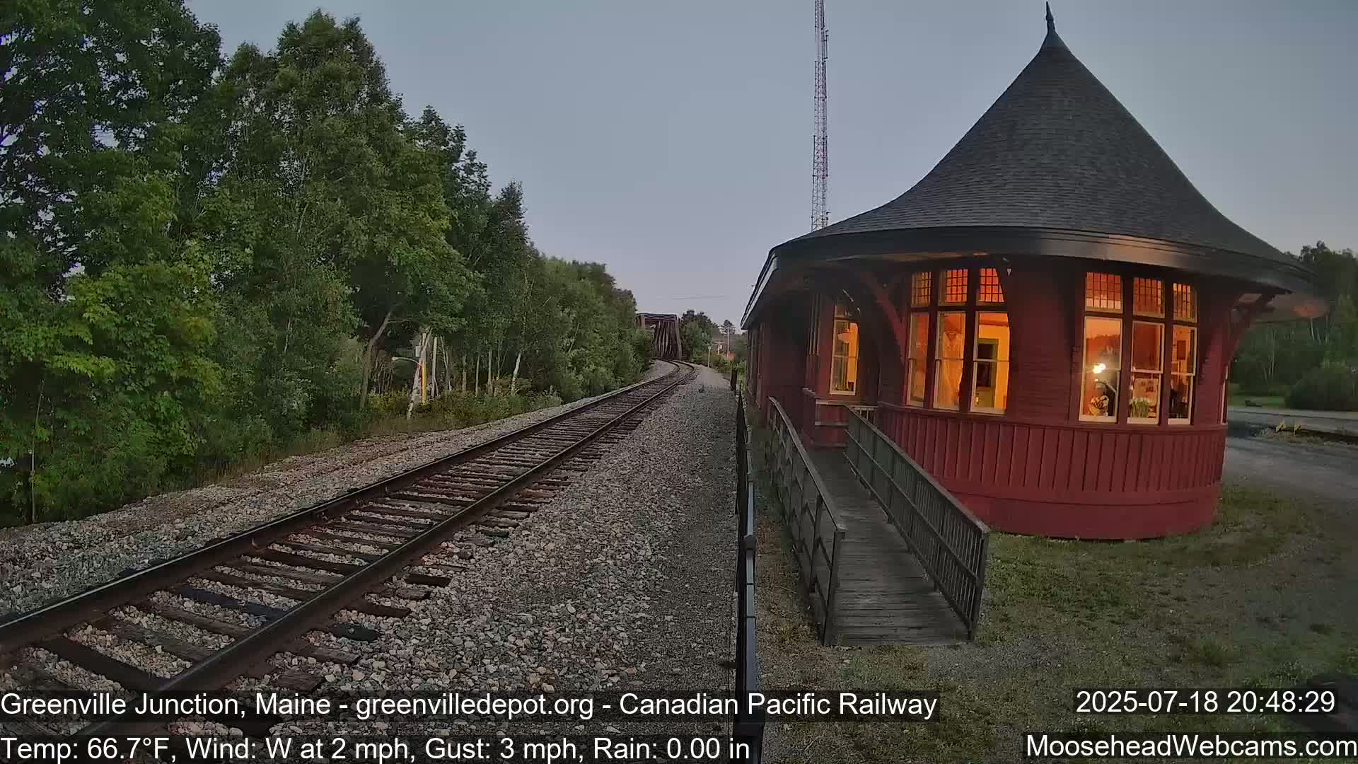 Canadian Pacific Railway , Live Cam , Greenville Junction - Greenville , Maine ,USA