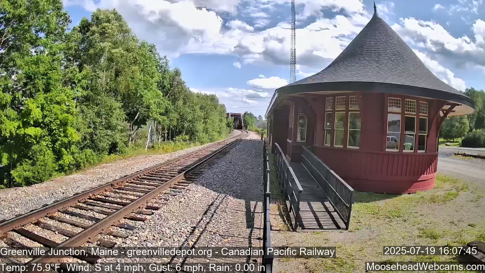 Canadian Pacific Railway , Live Cam , Greenville Junction - Greenville , Maine ,USA