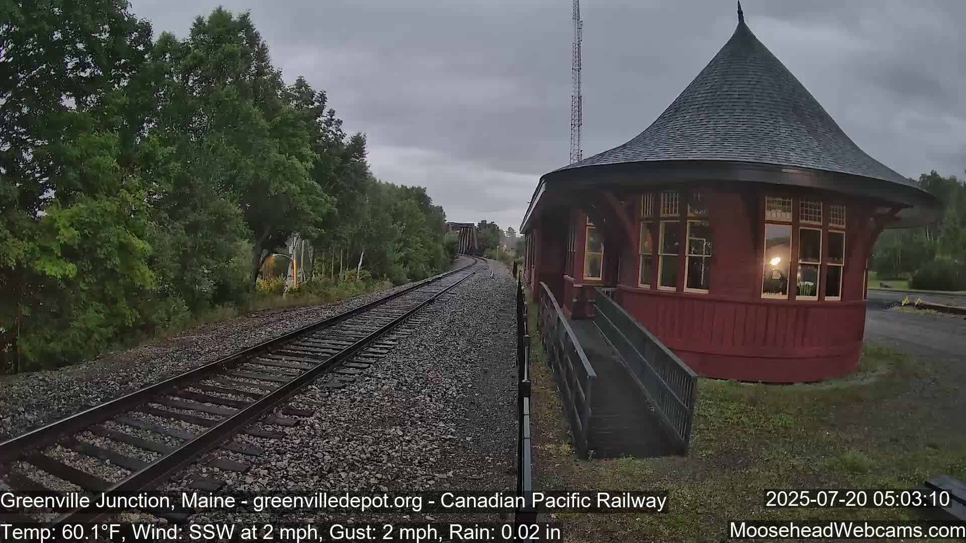 Canadian Pacific Railway , Live Cam , Greenville Junction - Greenville , Maine ,USA