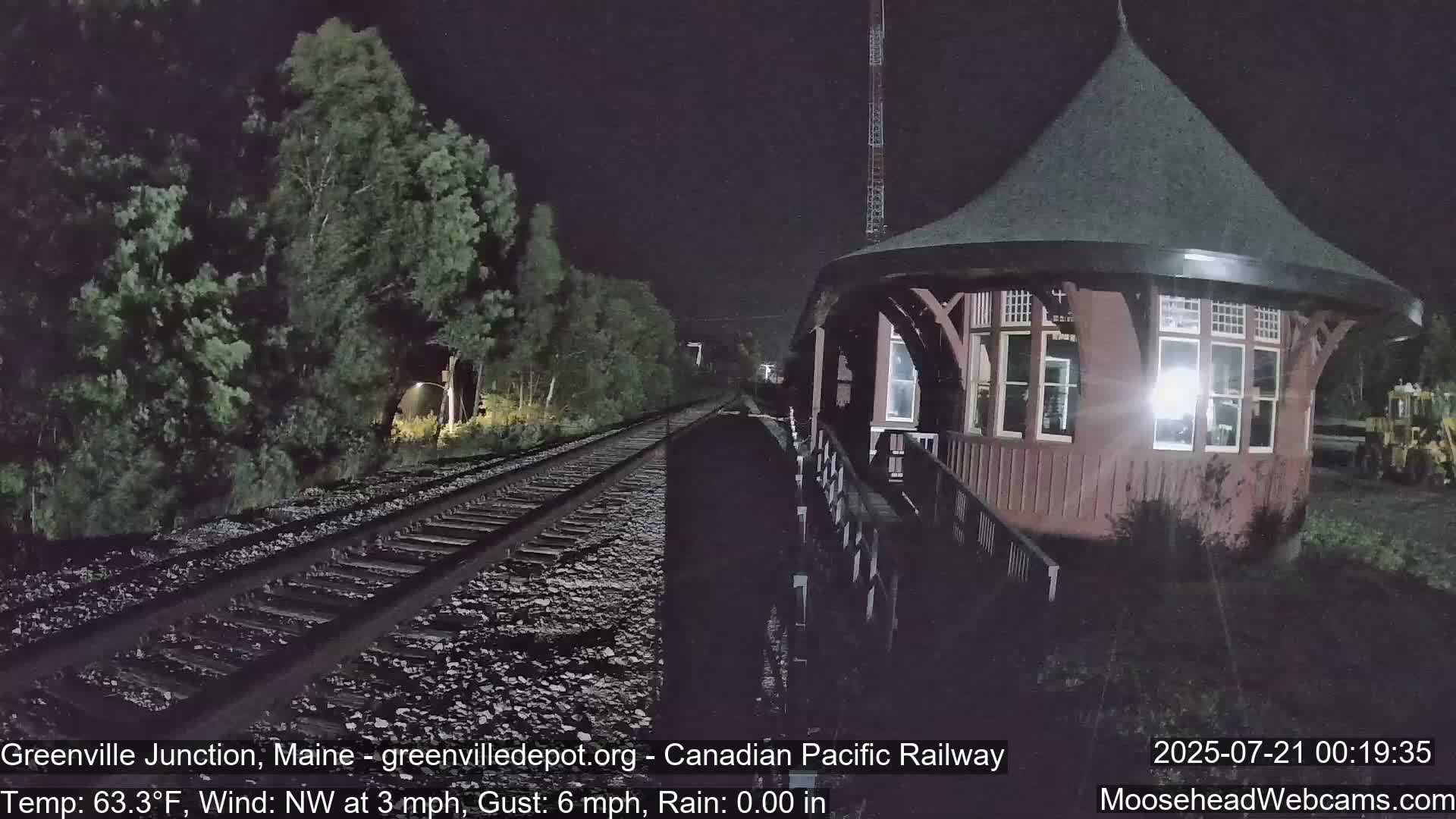 Canadian Pacific Railway , Live Cam , Greenville Junction - Greenville , Maine ,USA