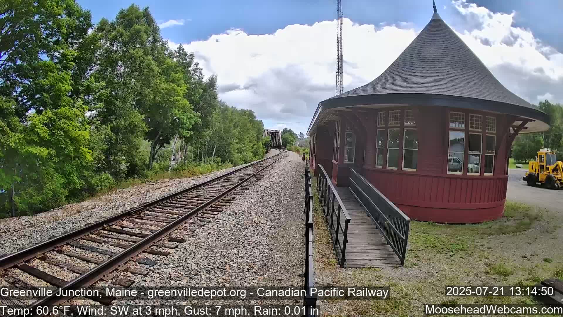 Canadian Pacific Railway , Live Cam , Greenville Junction - Greenville , Maine ,USA
