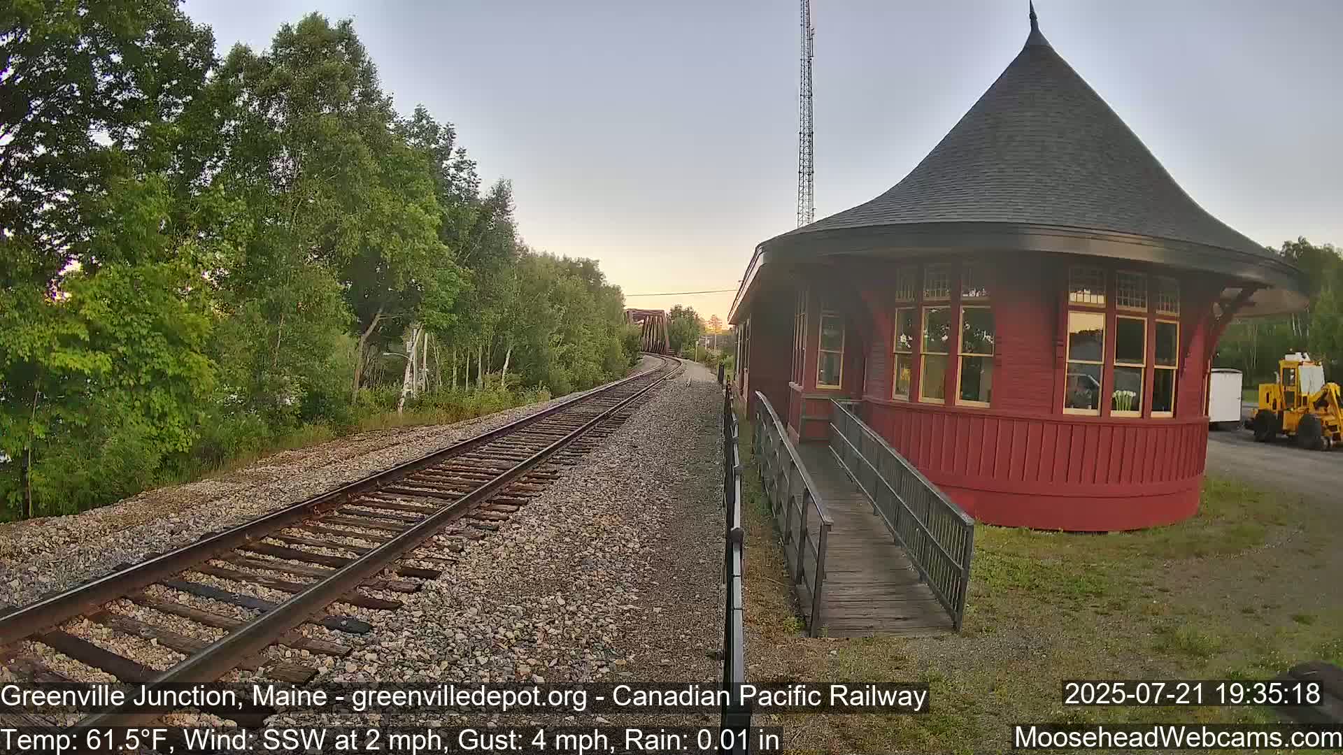 Canadian Pacific Railway , Live Cam , Greenville Junction - Greenville , Maine ,USA