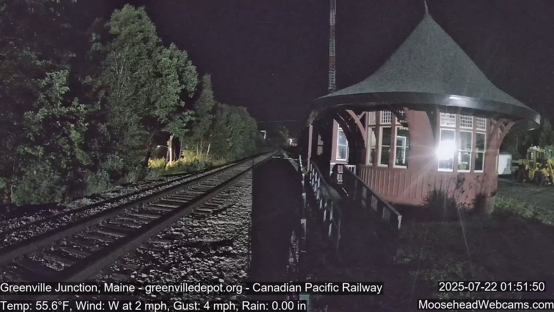 Canadian Pacific Railway , Live Cam , Greenville Junction - Greenville , Maine ,USA