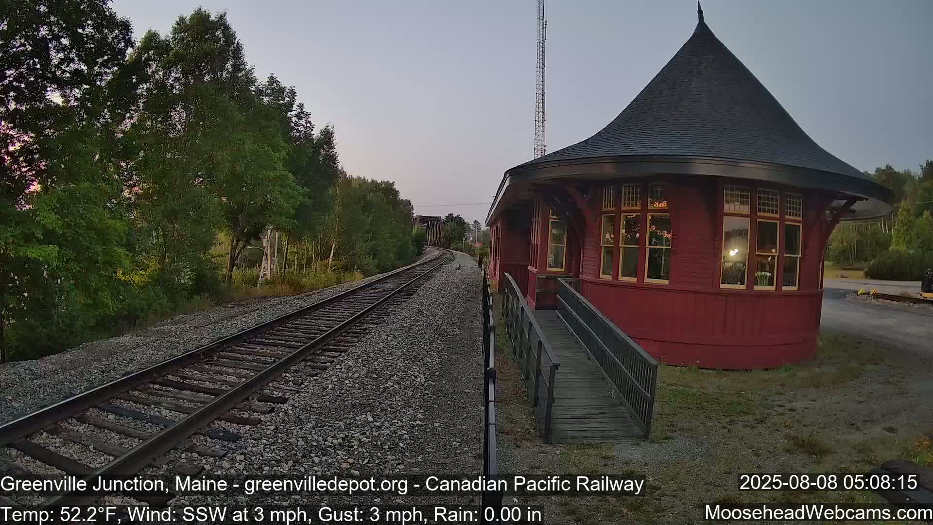 Canadian Pacific Railway , Live Cam , Greenville Junction - Greenville , Maine ,USA