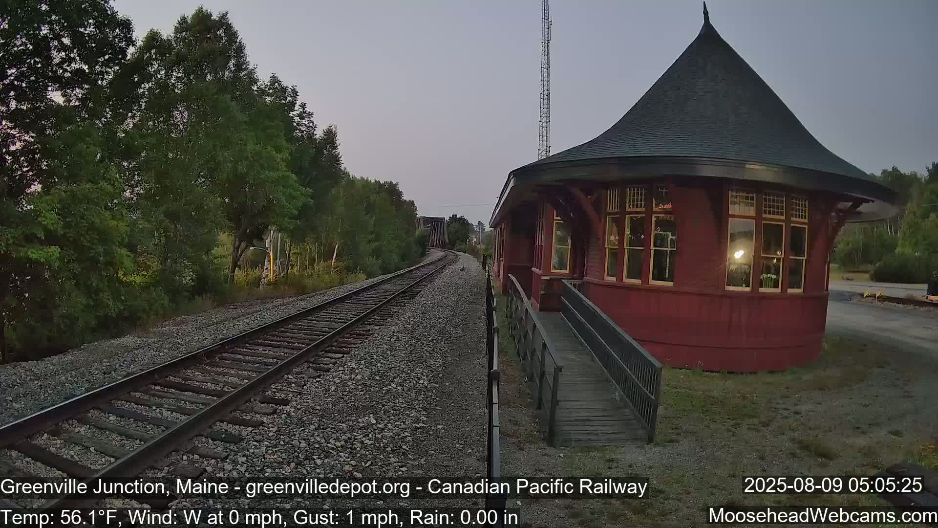 Canadian Pacific Railway , Live Cam , Greenville Junction - Greenville , Maine ,USA