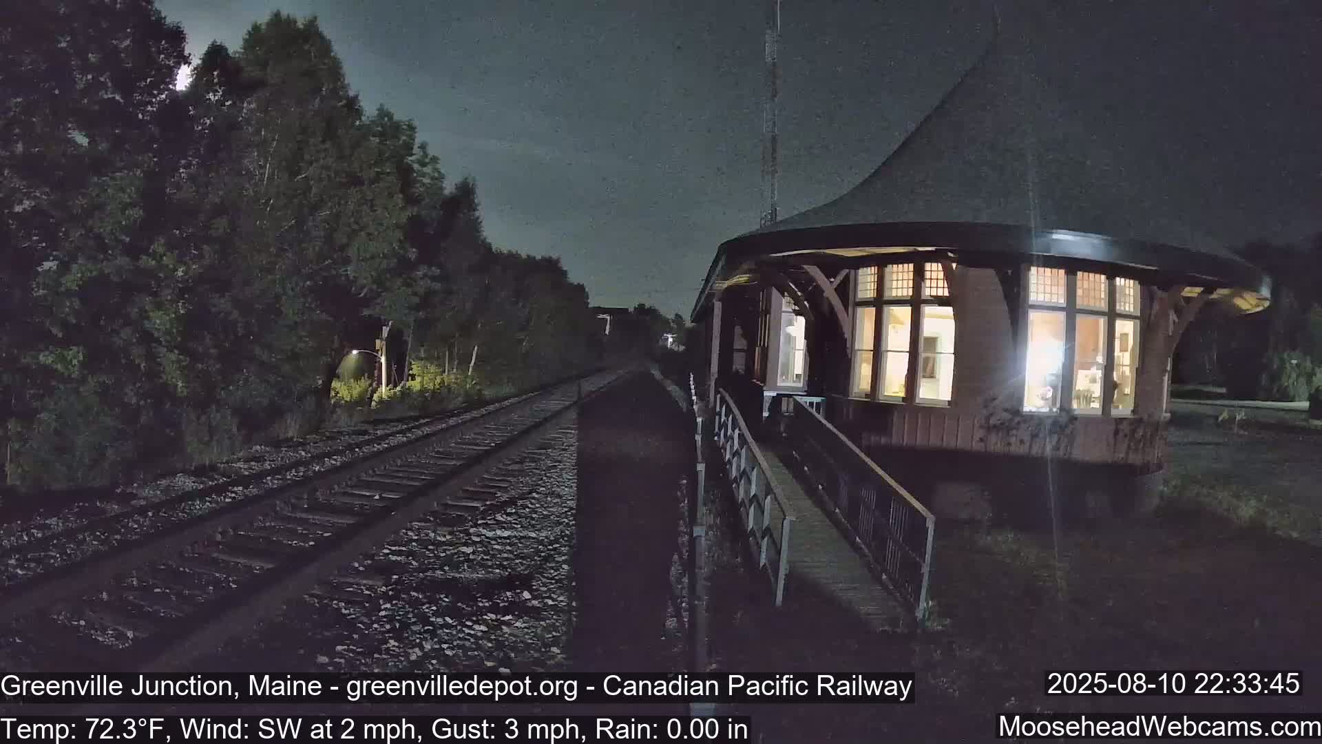 Canadian Pacific Railway , Live Cam , Greenville Junction - Greenville , Maine ,USA