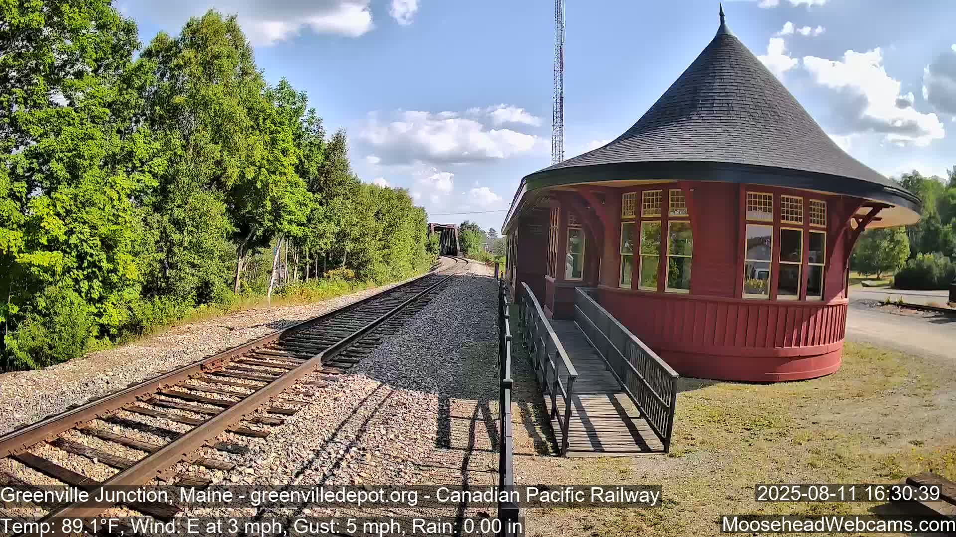 Canadian Pacific Railway , Live Cam , Greenville Junction - Greenville , Maine ,USA
