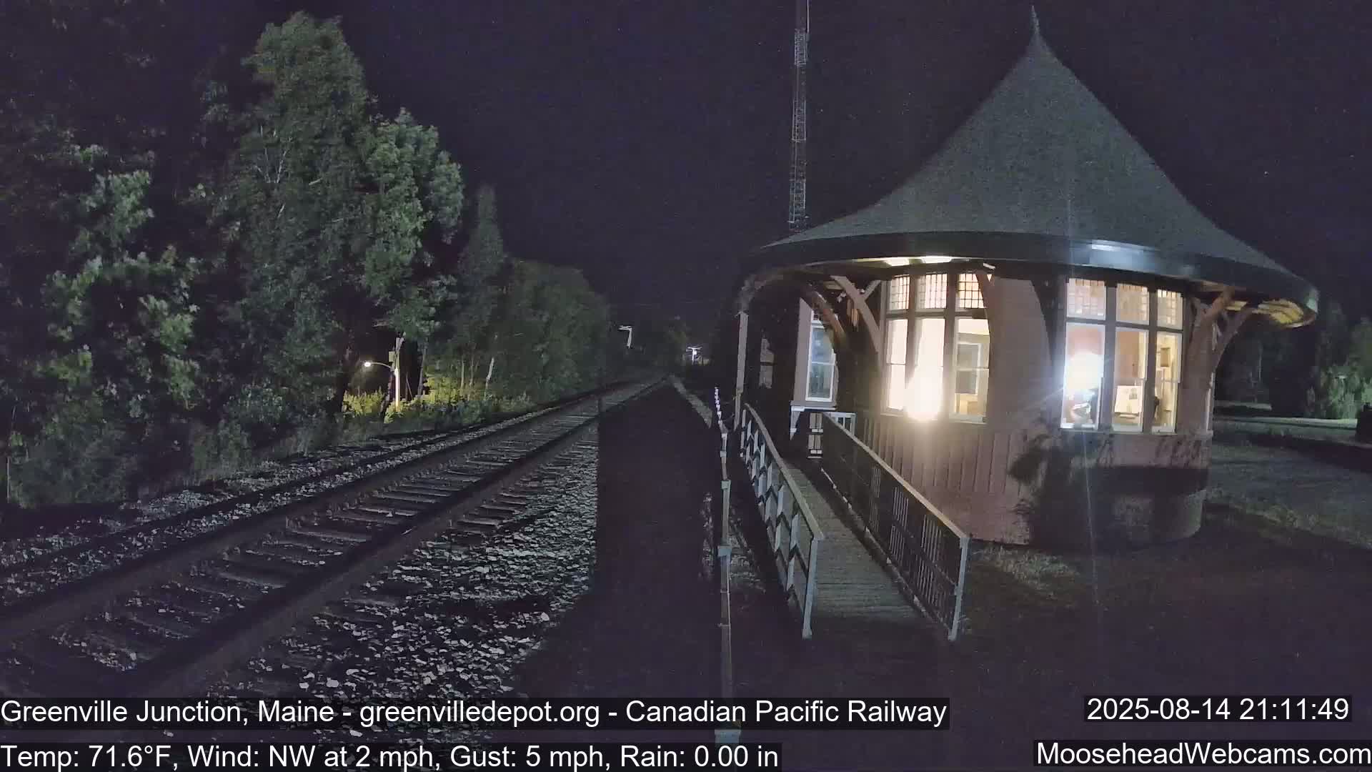 Canadian Pacific Railway , Live Cam , Greenville Junction - Greenville , Maine ,USA