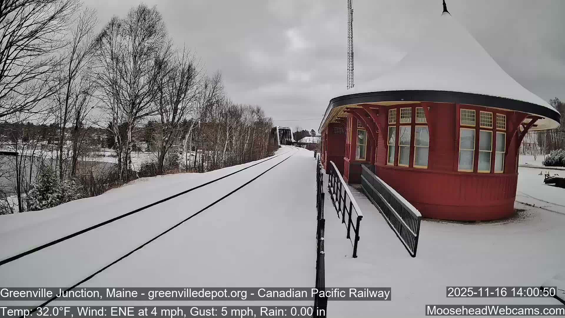 Canadian Pacific Railway , Live Cam , Greenville Junction - Greenville , Maine ,USA