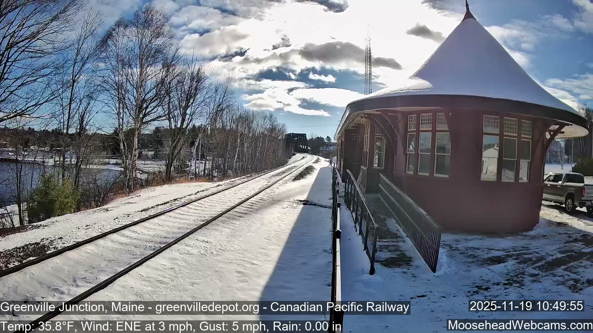 Canadian Pacific Railway , Live Cam , Greenville Junction - Greenville , Maine ,USA