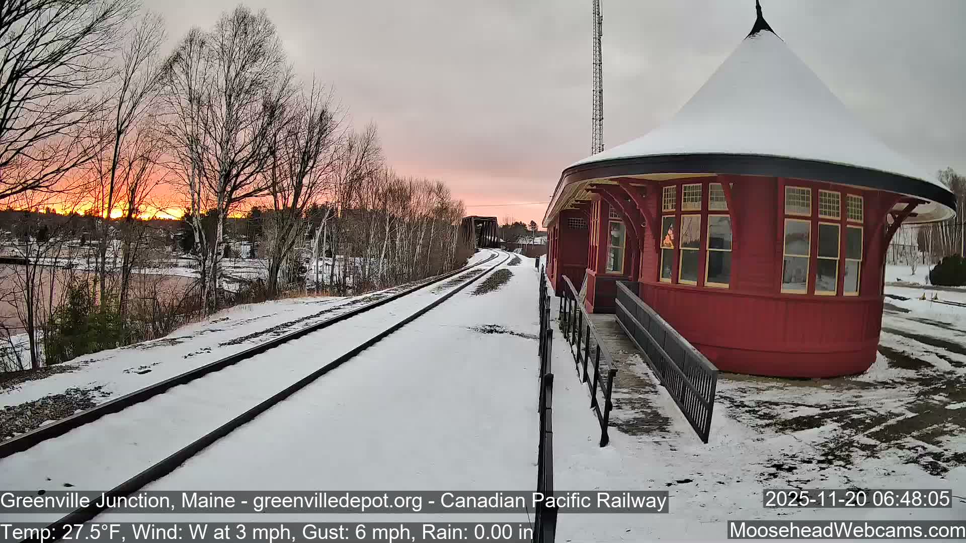 Canadian Pacific Railway , Live Cam , Greenville Junction - Greenville , Maine ,USA