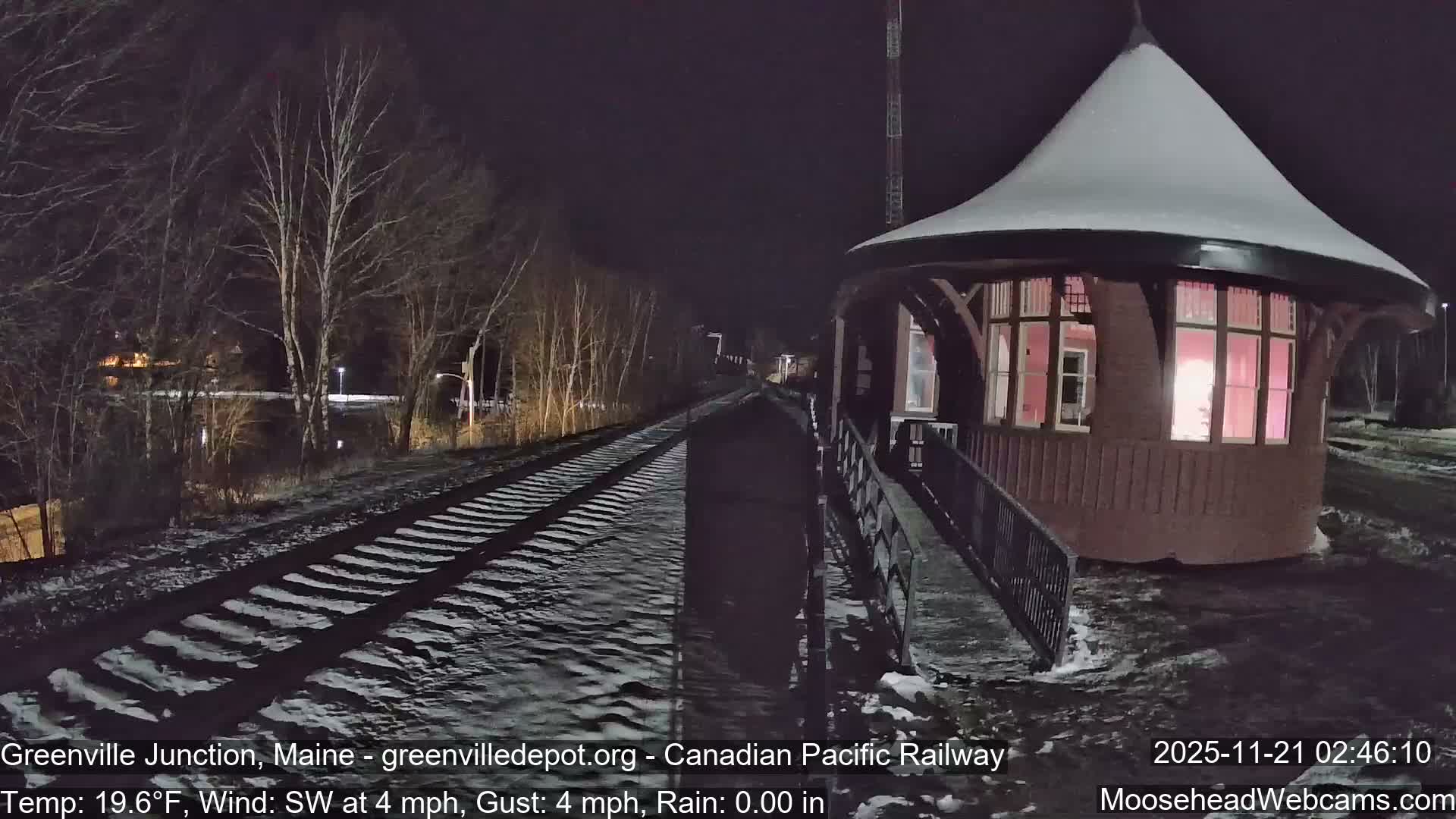 Canadian Pacific Railway , Live Cam , Greenville Junction - Greenville , Maine ,USA