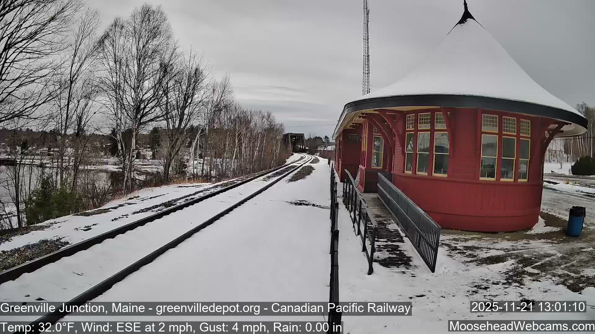 Canadian Pacific Railway , Live Cam , Greenville Junction - Greenville , Maine ,USA
