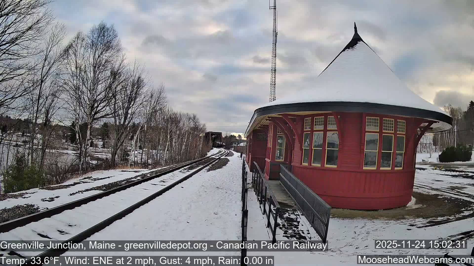 Canadian Pacific Railway , Live Cam , Greenville Junction - Greenville , Maine ,USA