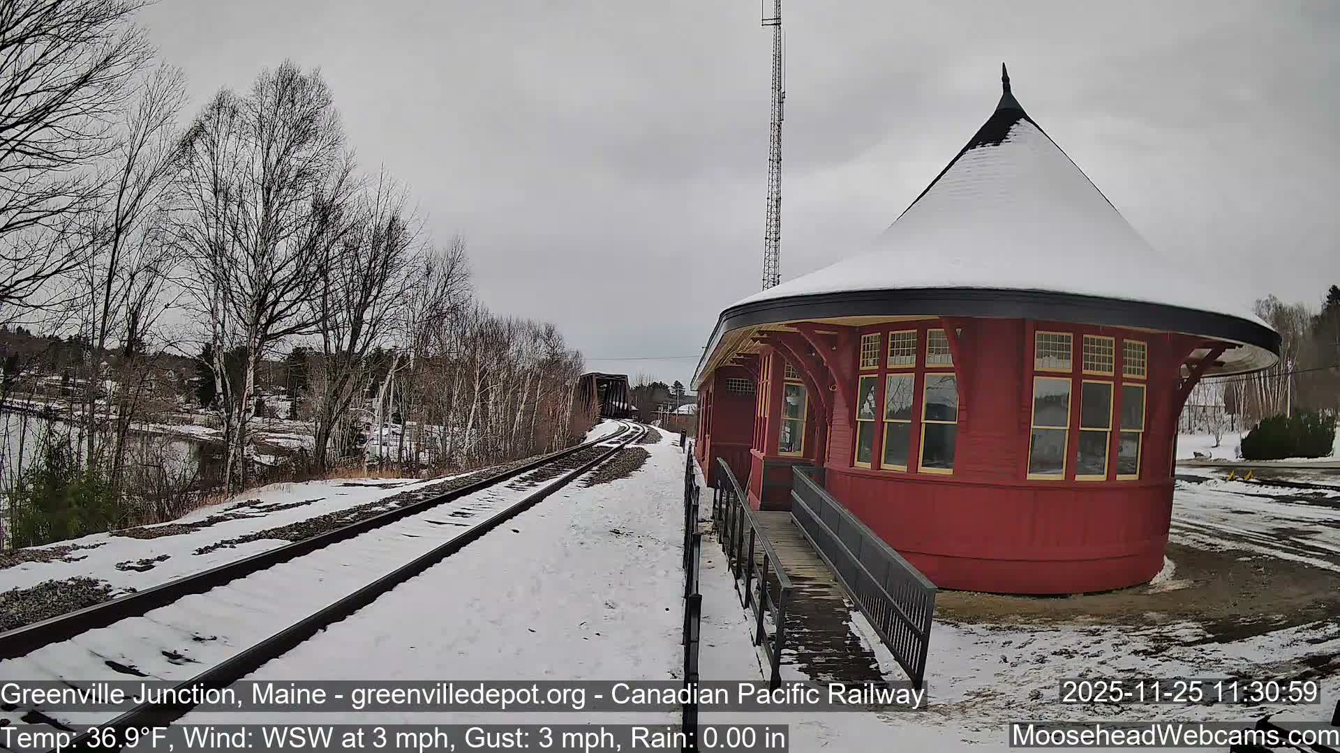 Canadian Pacific Railway , Live Cam , Greenville Junction - Greenville , Maine ,USA
