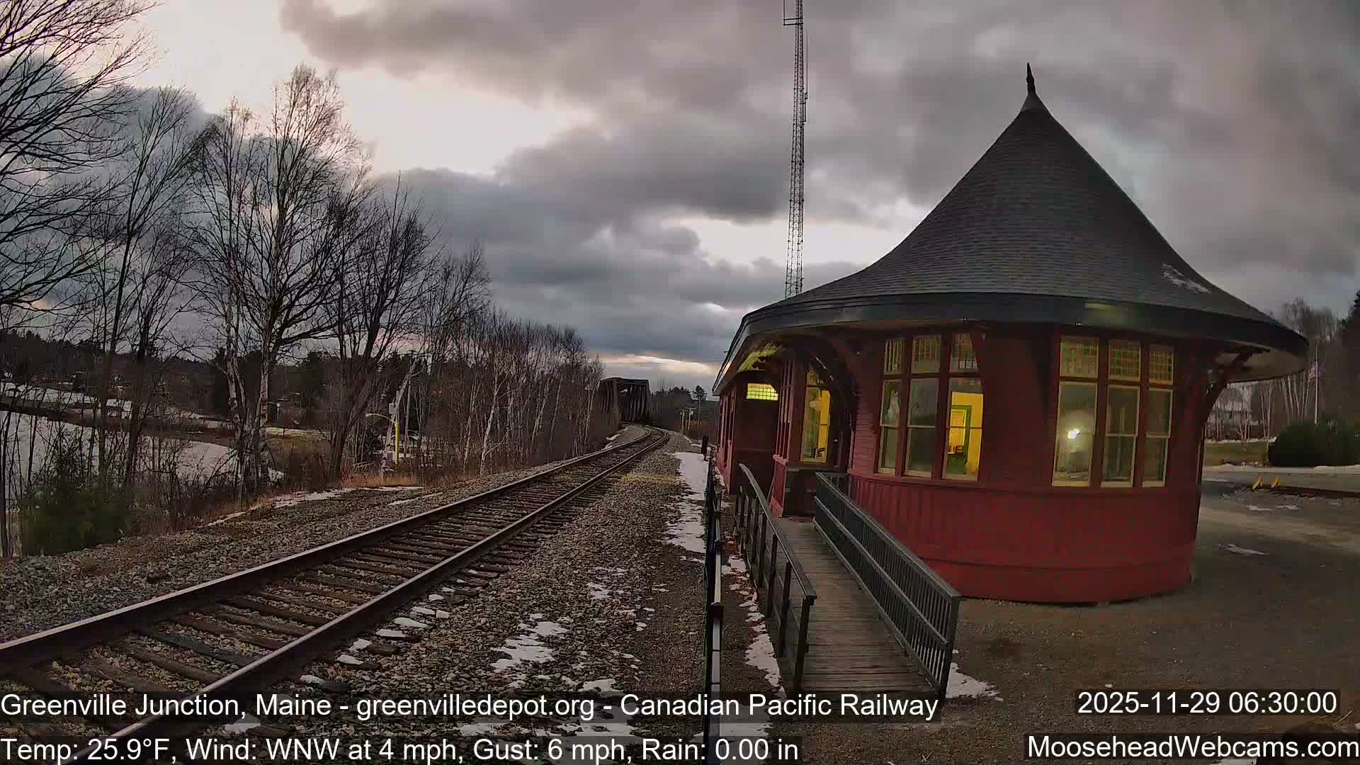 Canadian Pacific Railway , Live Cam , Greenville Junction - Greenville , Maine ,USA