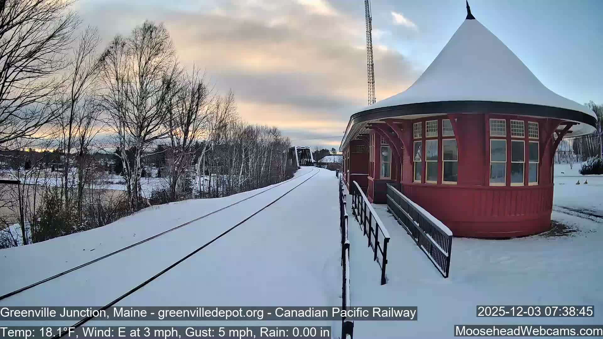 Canadian Pacific Railway , Live Cam , Greenville Junction - Greenville , Maine ,USA