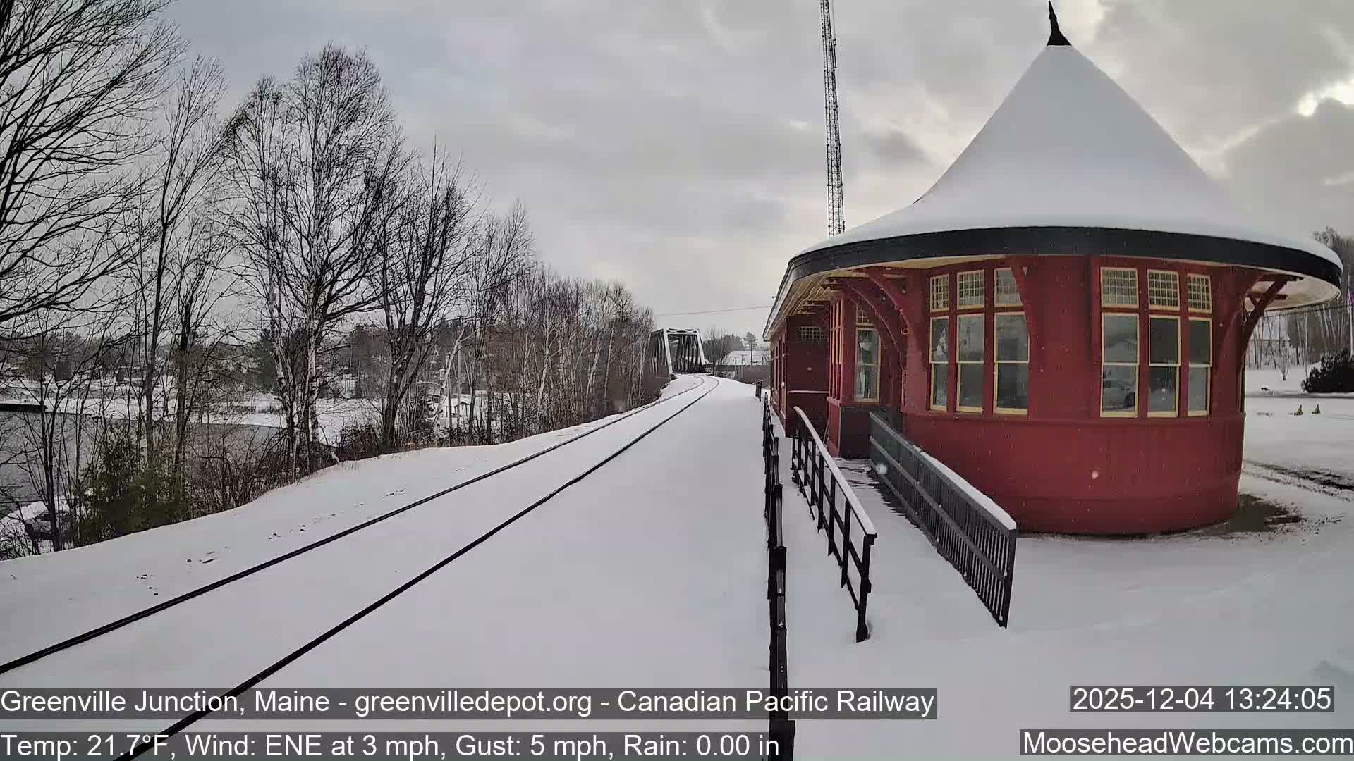 Canadian Pacific Railway , Live Cam , Greenville Junction - Greenville , Maine ,USA