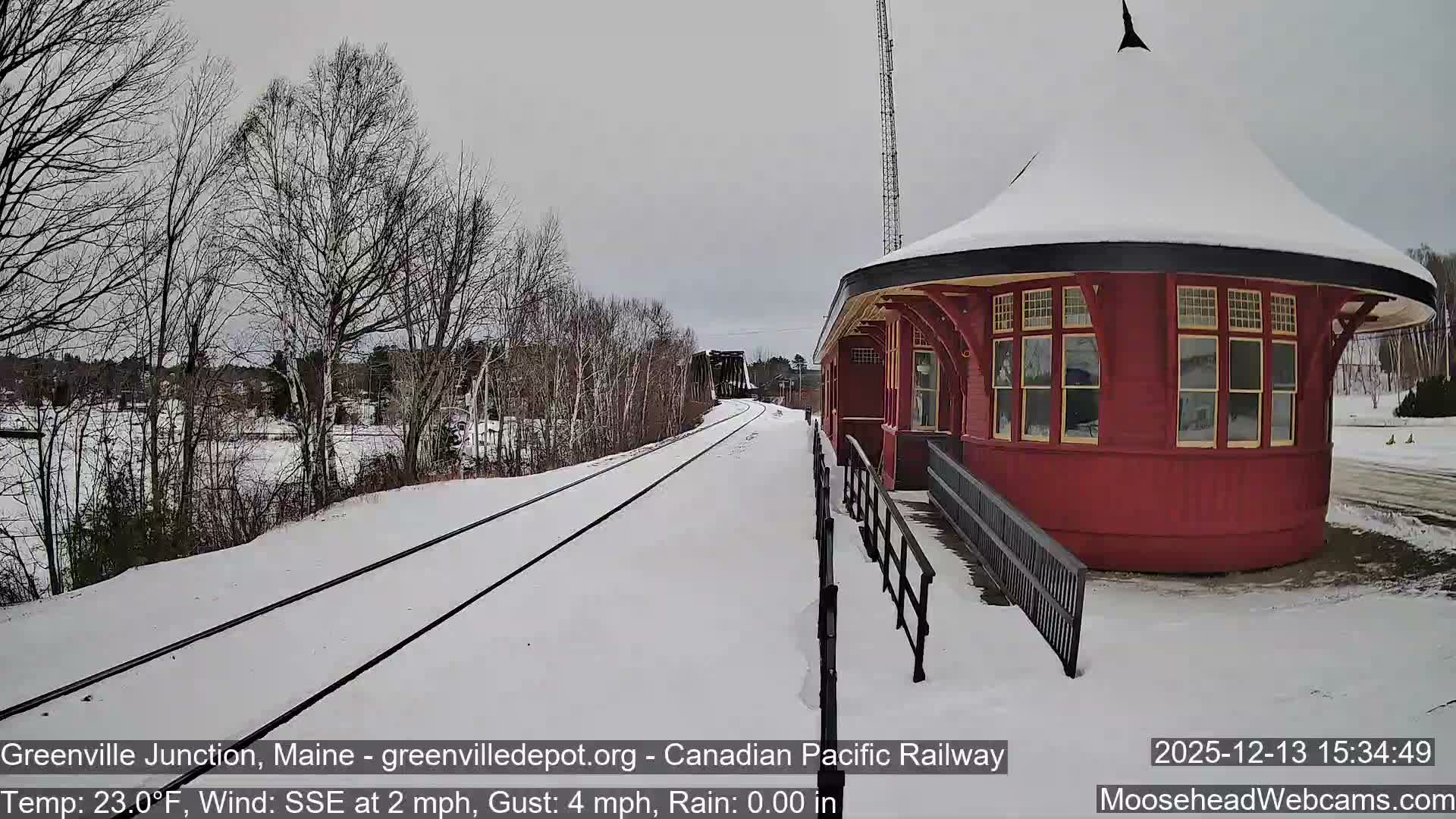 Canadian Pacific Railway , Live Cam , Greenville Junction - Greenville , Maine ,USA