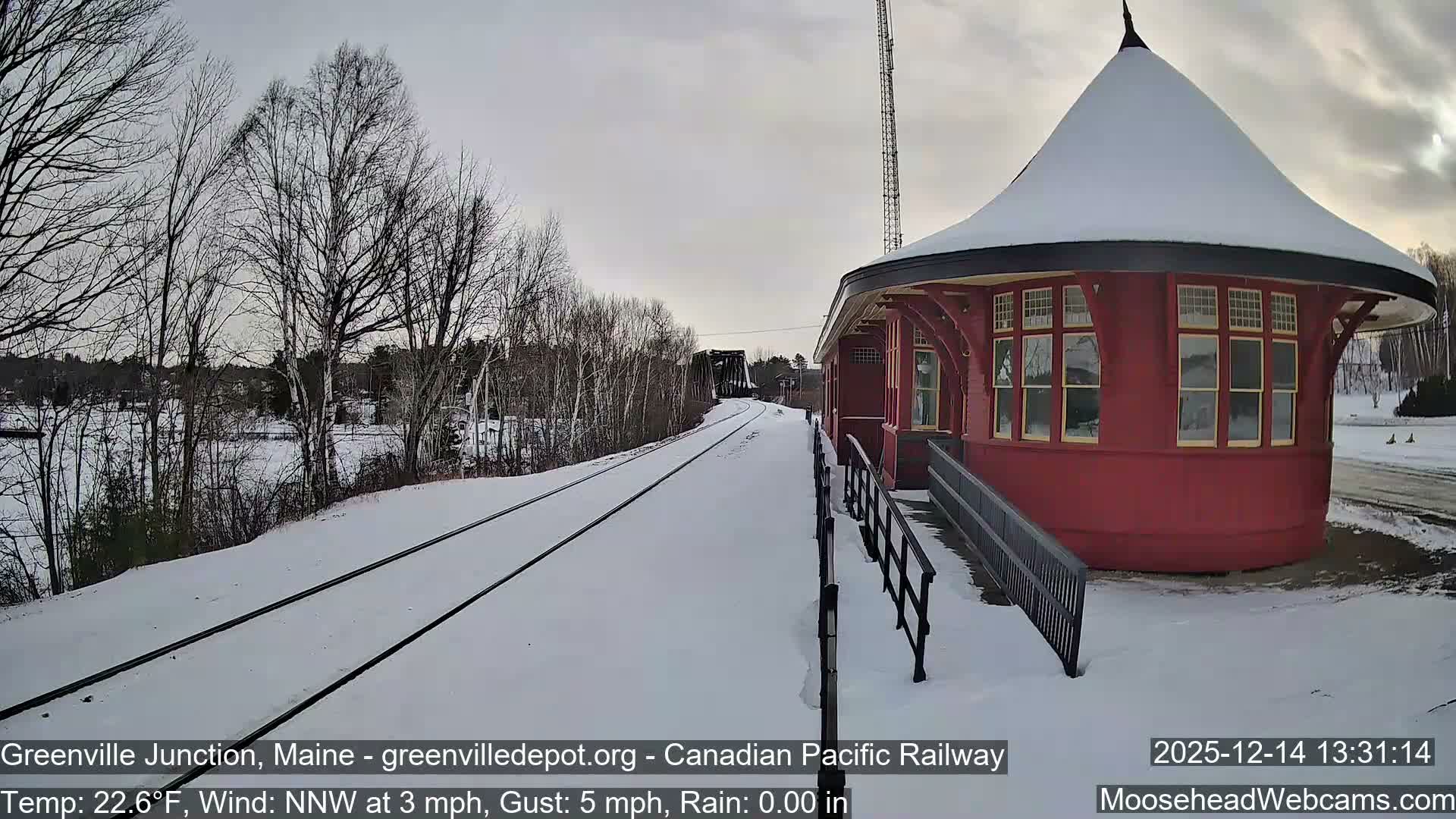 Canadian Pacific Railway , Live Cam , Greenville Junction - Greenville , Maine ,USA