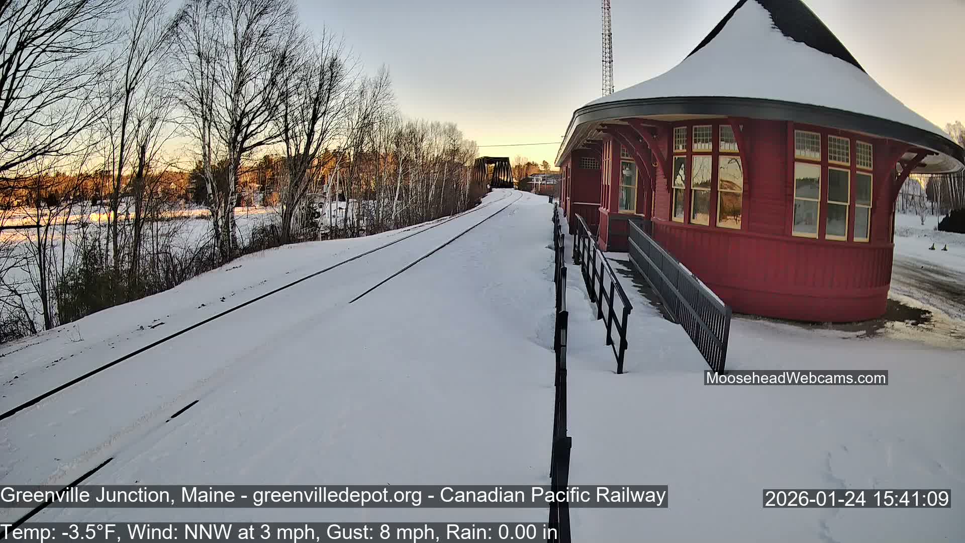 Canadian Pacific Railway , Live Cam , Greenville Junction - Greenville , Maine ,USA