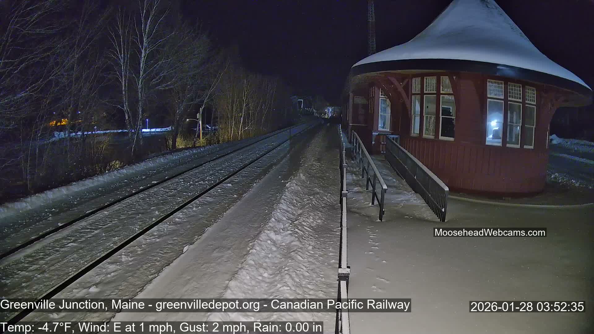 Canadian Pacific Railway , Live Cam , Greenville Junction - Greenville , Maine ,USA