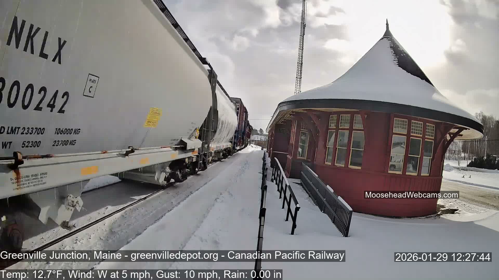 Canadian Pacific Railway , Live Cam , Greenville Junction - Greenville , Maine ,USA