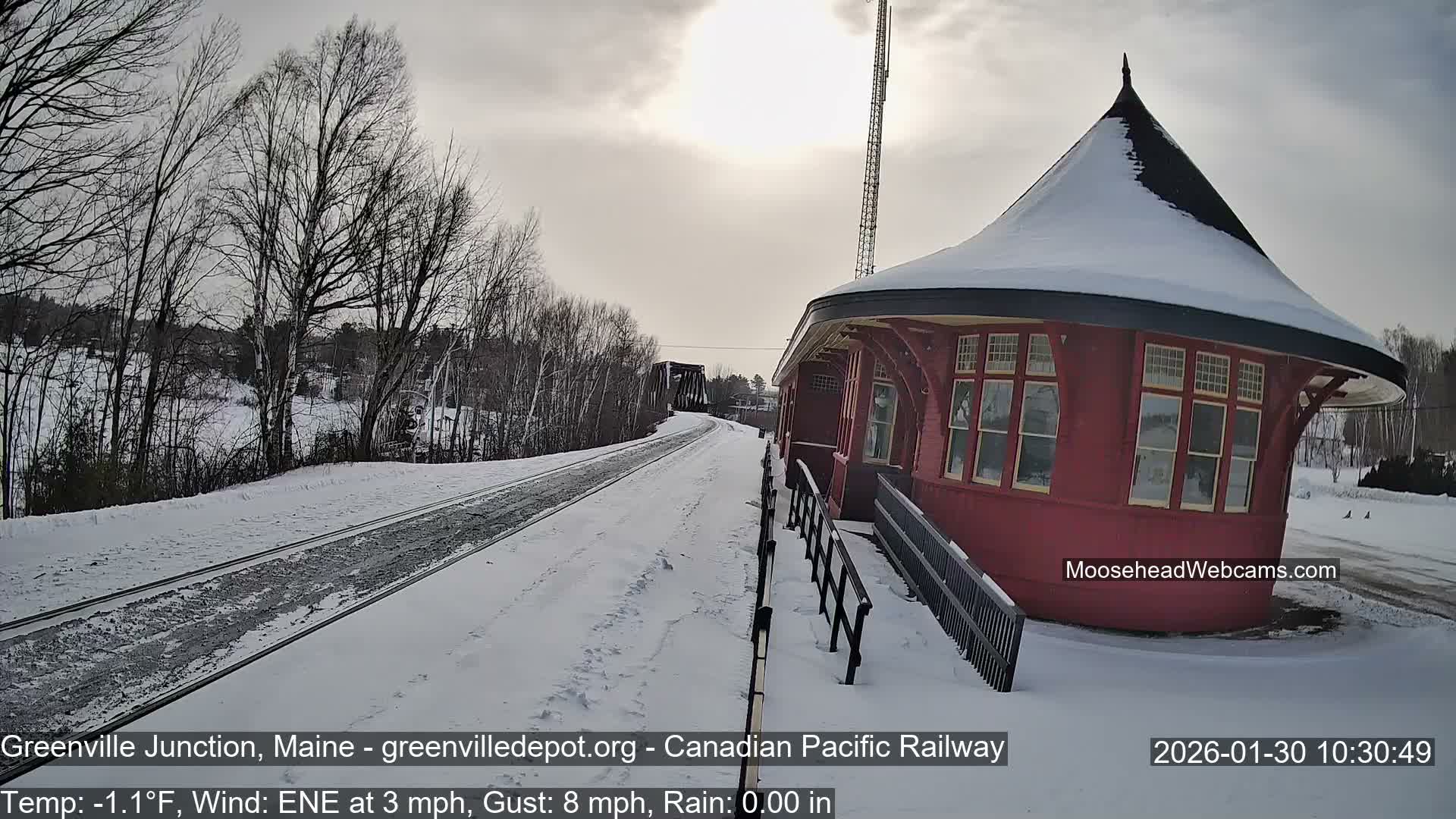 Canadian Pacific Railway , Live Cam , Greenville Junction - Greenville , Maine ,USA