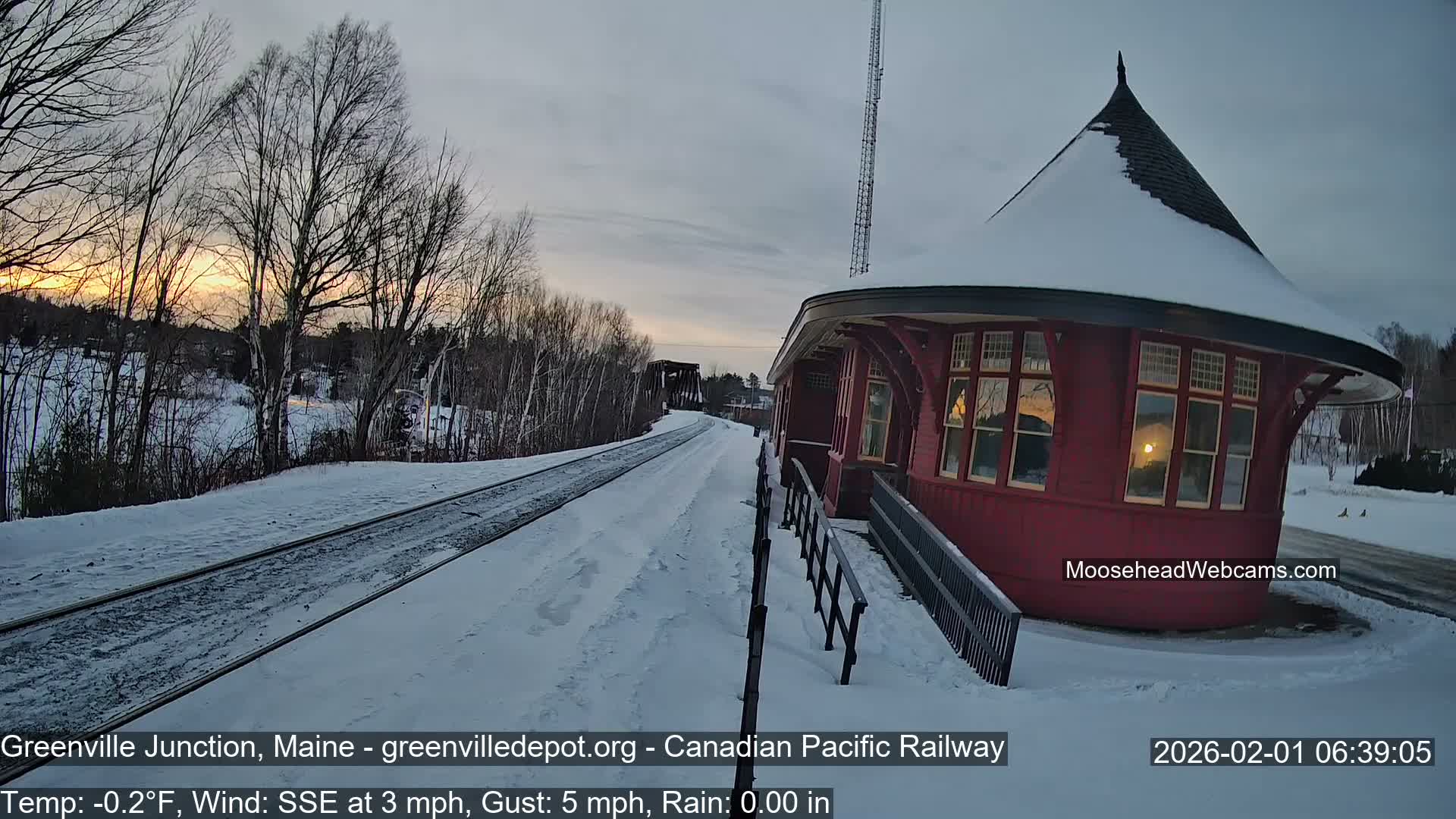 Canadian Pacific Railway , Live Cam , Greenville Junction - Greenville , Maine ,USA