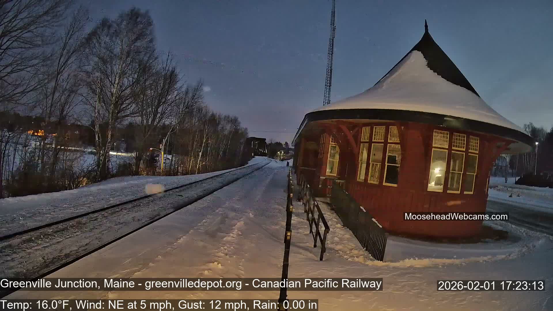 Canadian Pacific Railway , Live Cam , Greenville Junction - Greenville , Maine ,USA
