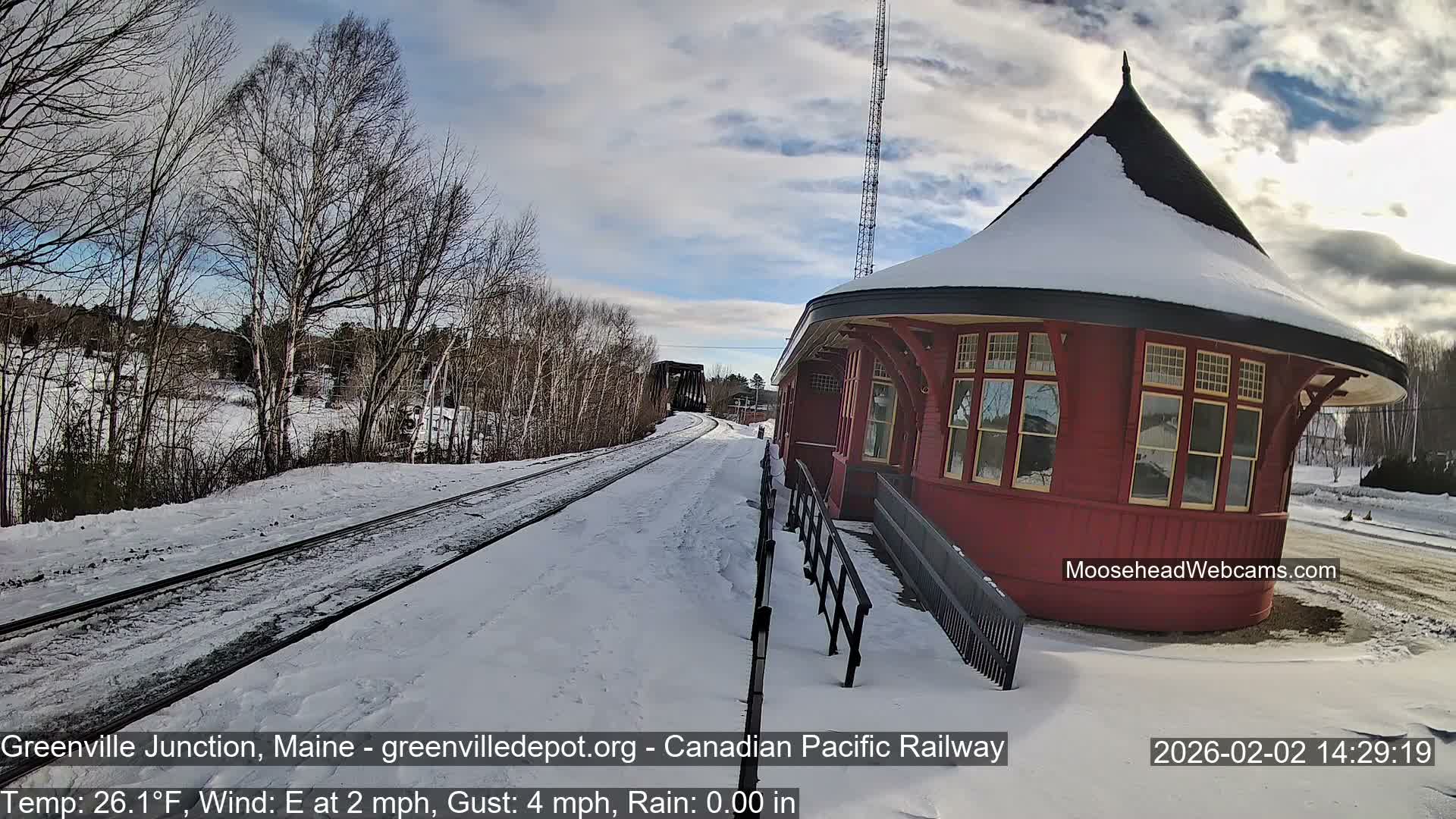Canadian Pacific Railway , Live Cam , Greenville Junction - Greenville , Maine ,USA