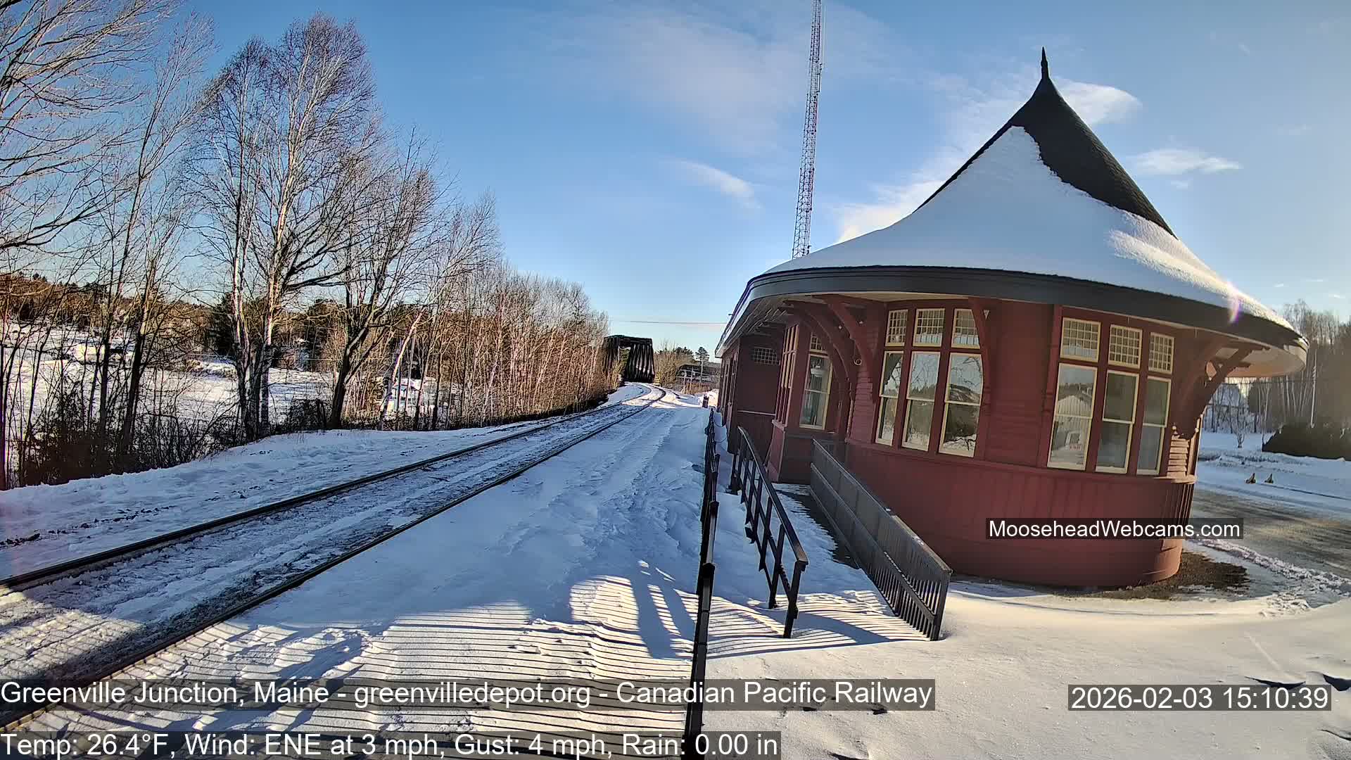 Canadian Pacific Railway , Live Cam , Greenville Junction - Greenville , Maine ,USA