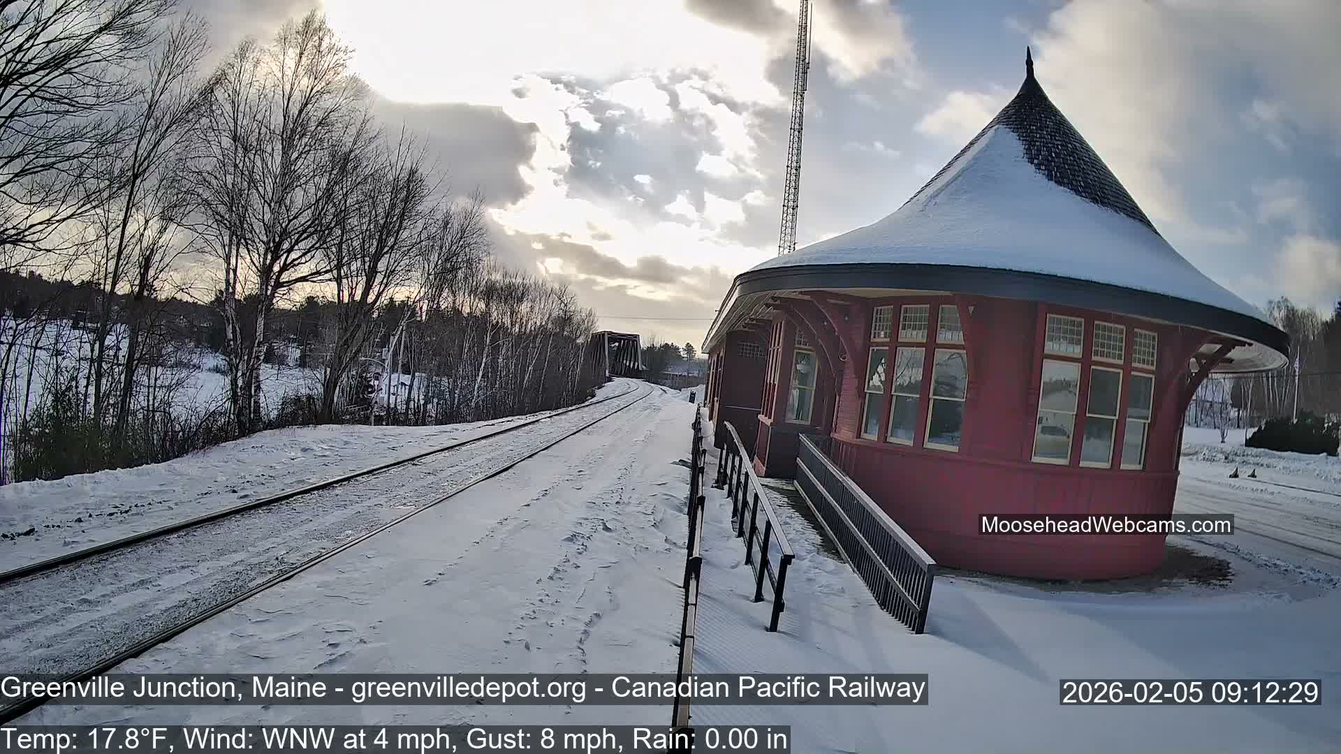 Canadian Pacific Railway , Live Cam , Greenville Junction - Greenville , Maine ,USA