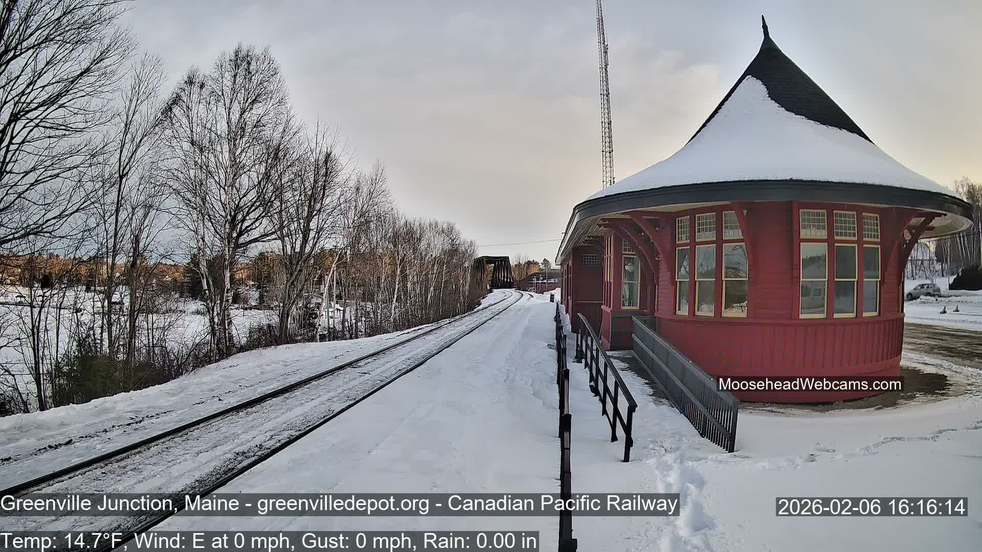 Canadian Pacific Railway , Live Cam , Greenville Junction - Greenville , Maine ,USA