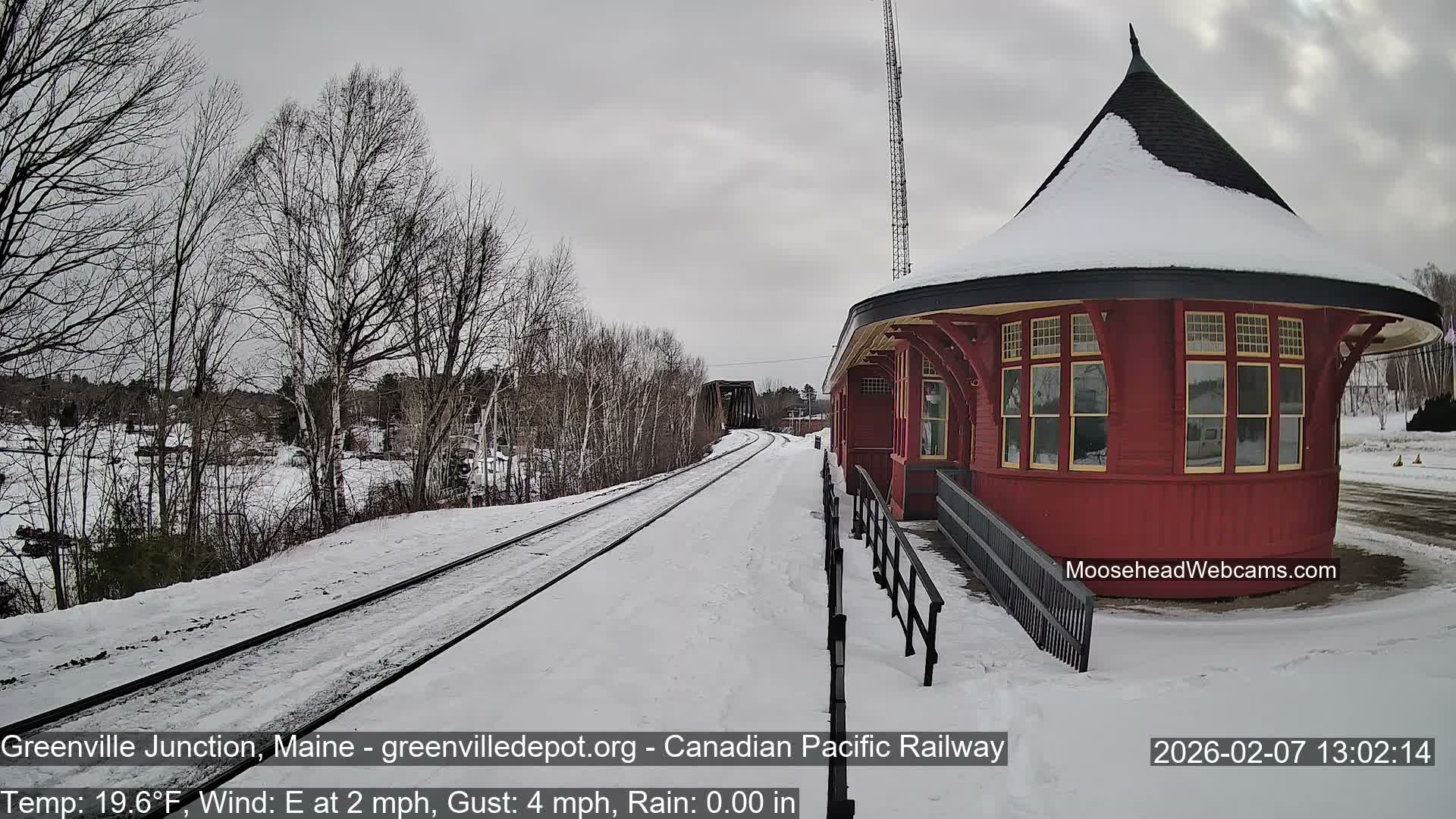 Canadian Pacific Railway , Live Cam , Greenville Junction - Greenville , Maine ,USA