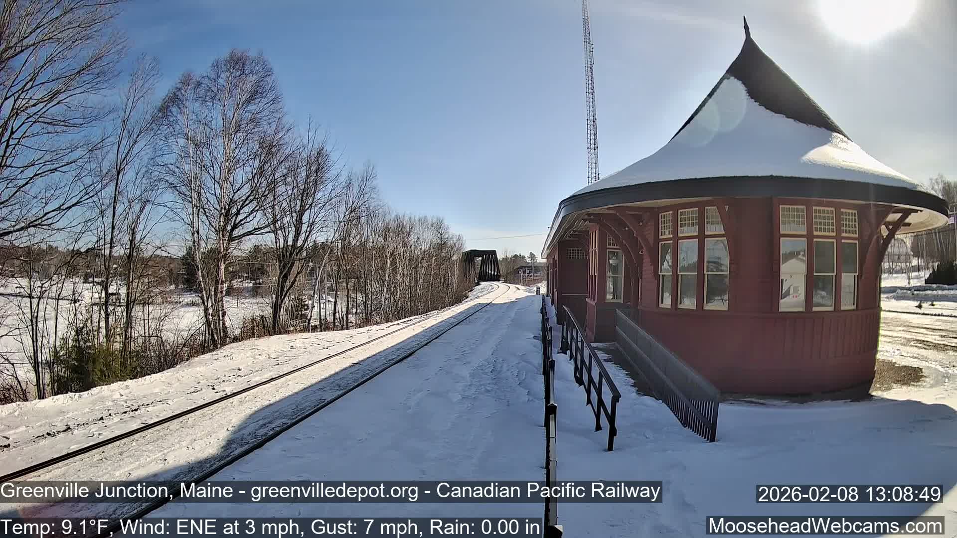 Canadian Pacific Railway , Live Cam , Greenville Junction - Greenville , Maine ,USA