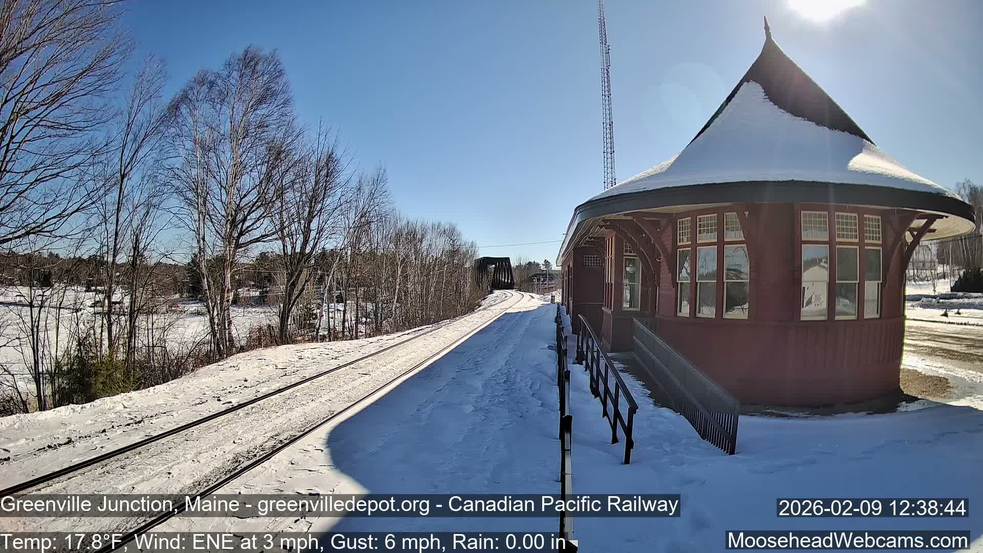 Canadian Pacific Railway , Live Cam , Greenville Junction - Greenville , Maine ,USA