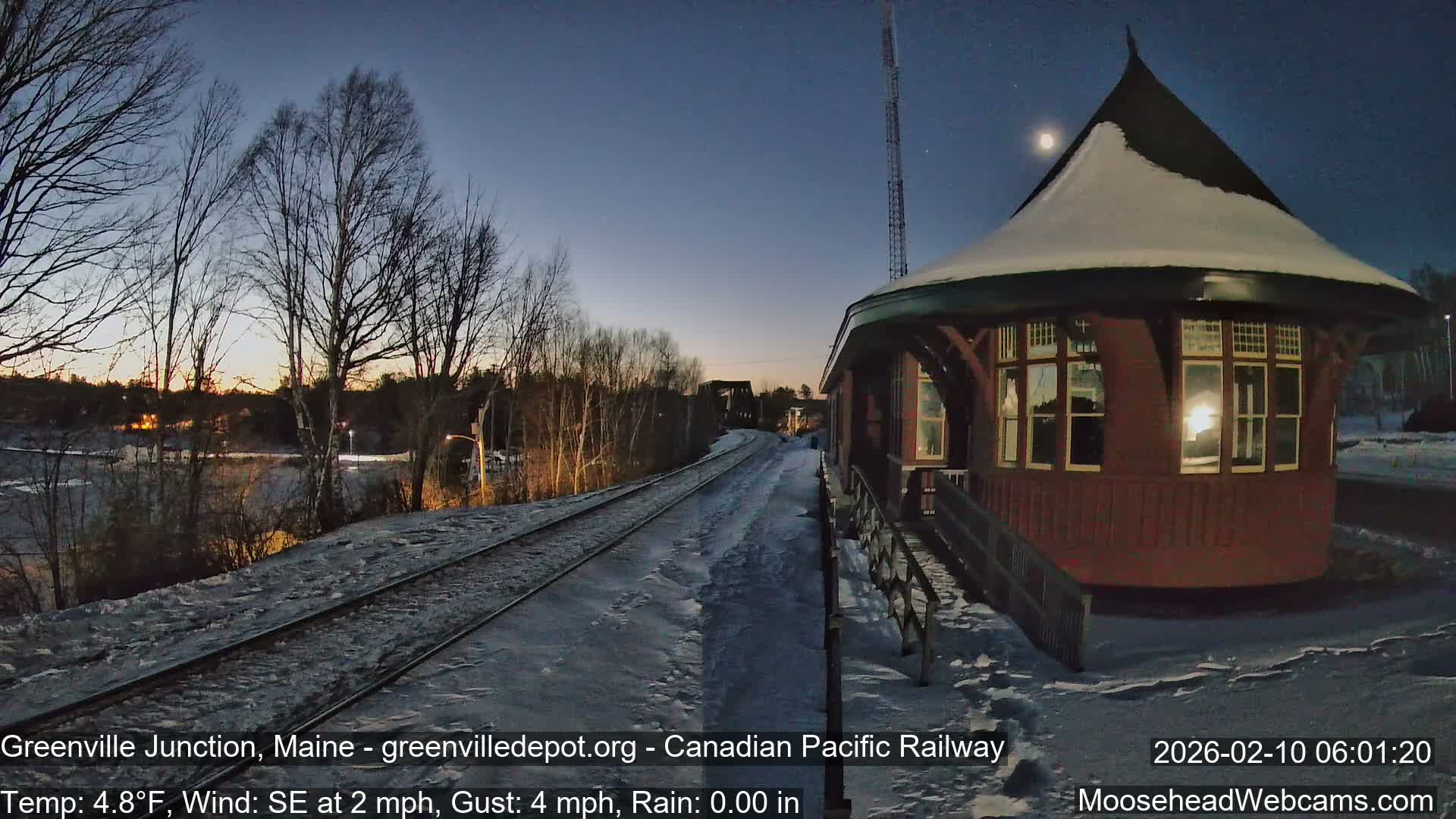 Canadian Pacific Railway , Live Cam , Greenville Junction - Greenville , Maine ,USA