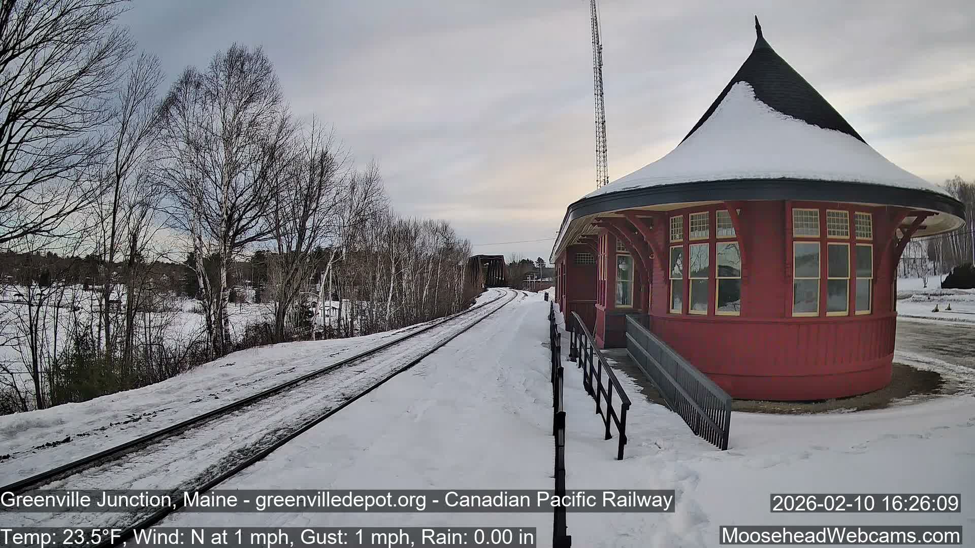 Canadian Pacific Railway , Live Cam , Greenville Junction - Greenville , Maine ,USA