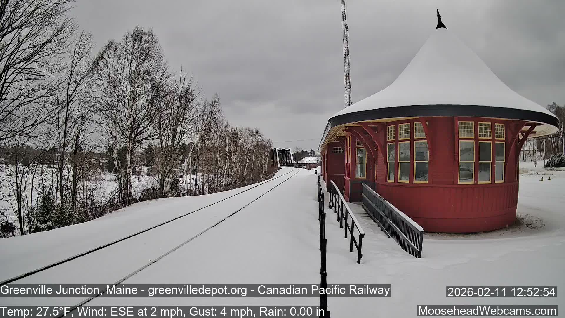Canadian Pacific Railway , Live Cam , Greenville Junction - Greenville , Maine ,USA