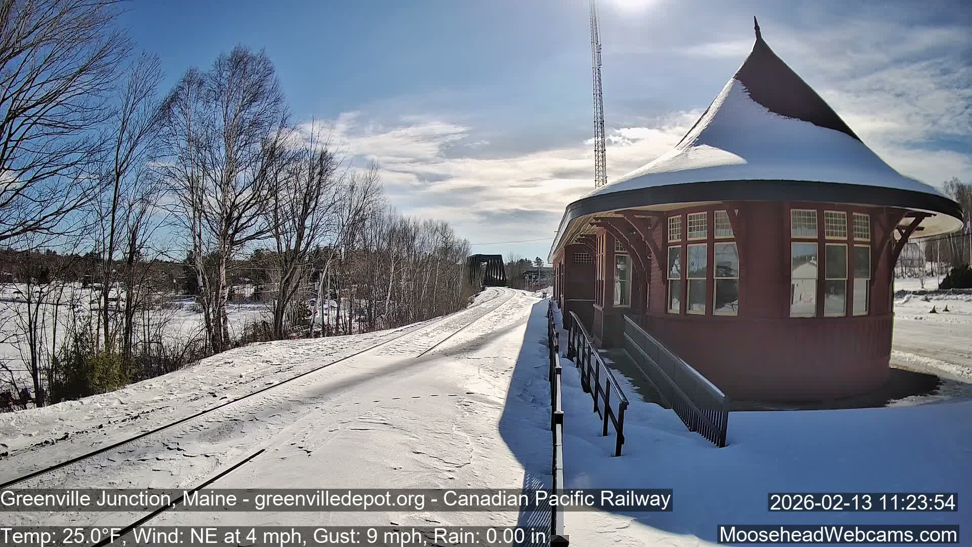 Canadian Pacific Railway , Live Cam , Greenville Junction - Greenville , Maine ,USA