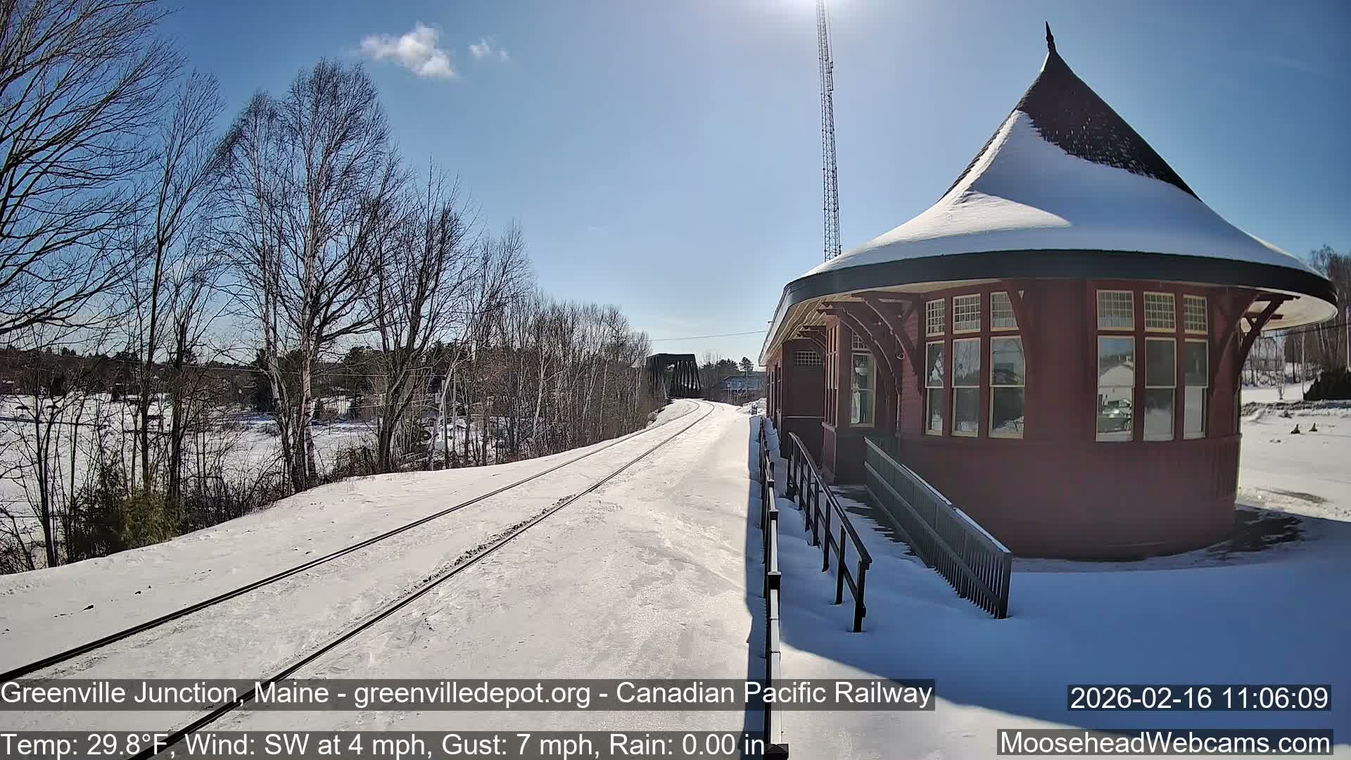 Canadian Pacific Railway , Live Cam , Greenville Junction - Greenville , Maine ,USA