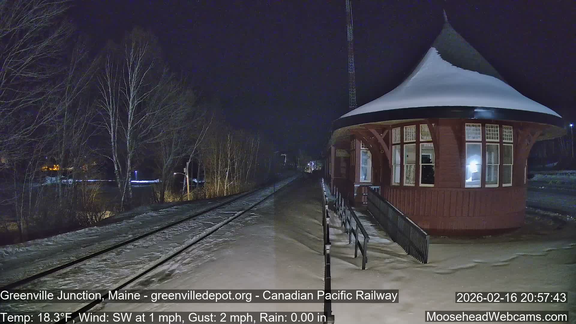 Canadian Pacific Railway , Live Cam , Greenville Junction - Greenville , Maine ,USA
