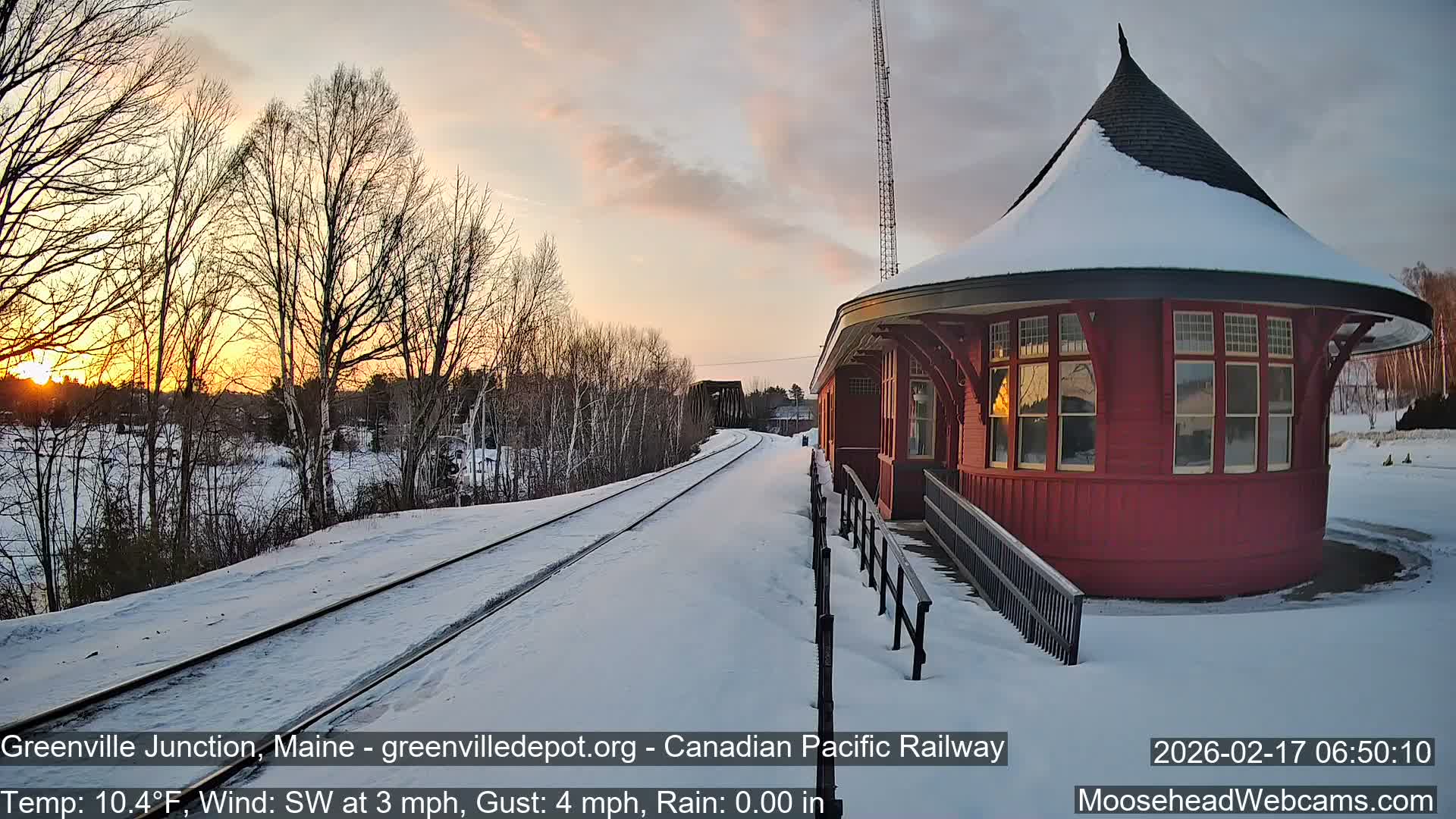 Canadian Pacific Railway , Live Cam , Greenville Junction - Greenville , Maine ,USA