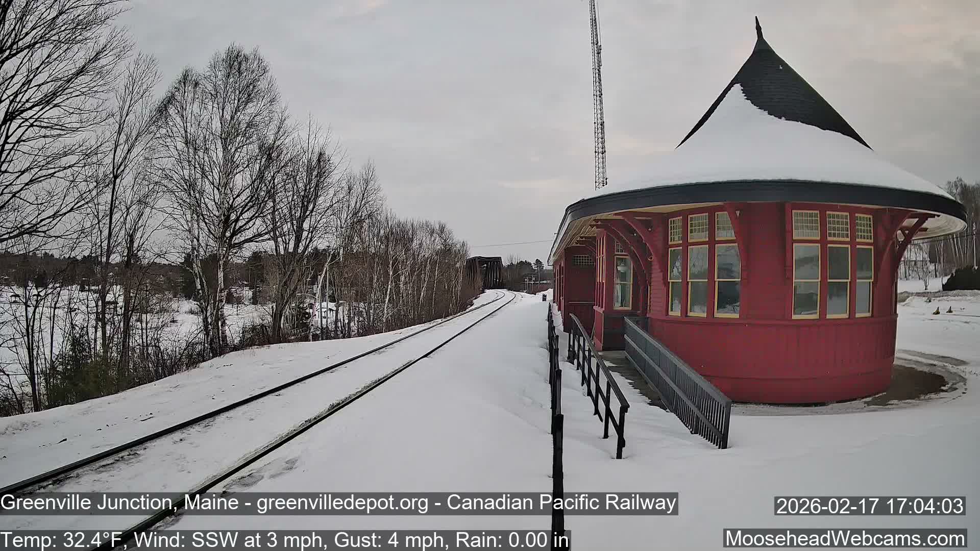 Canadian Pacific Railway , Live Cam , Greenville Junction - Greenville , Maine ,USA