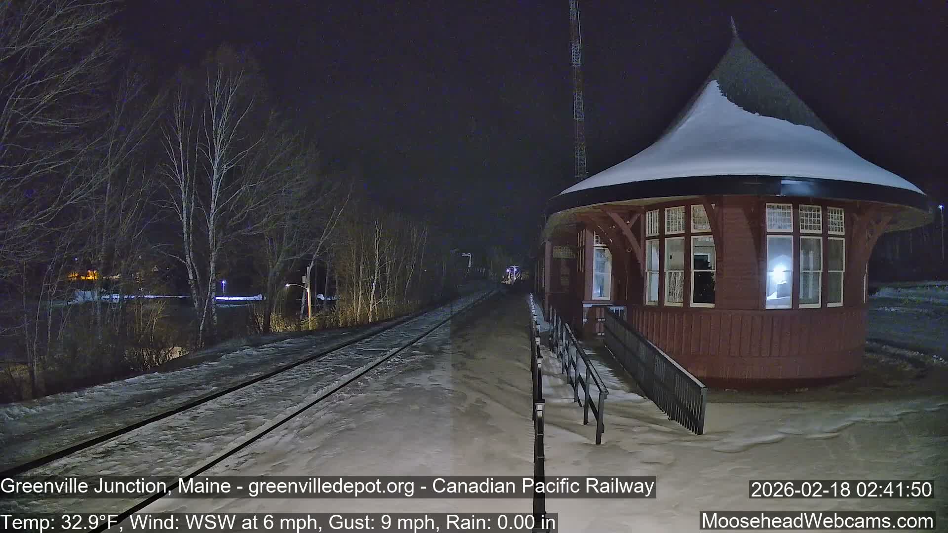Canadian Pacific Railway , Live Cam , Greenville Junction - Greenville , Maine ,USA