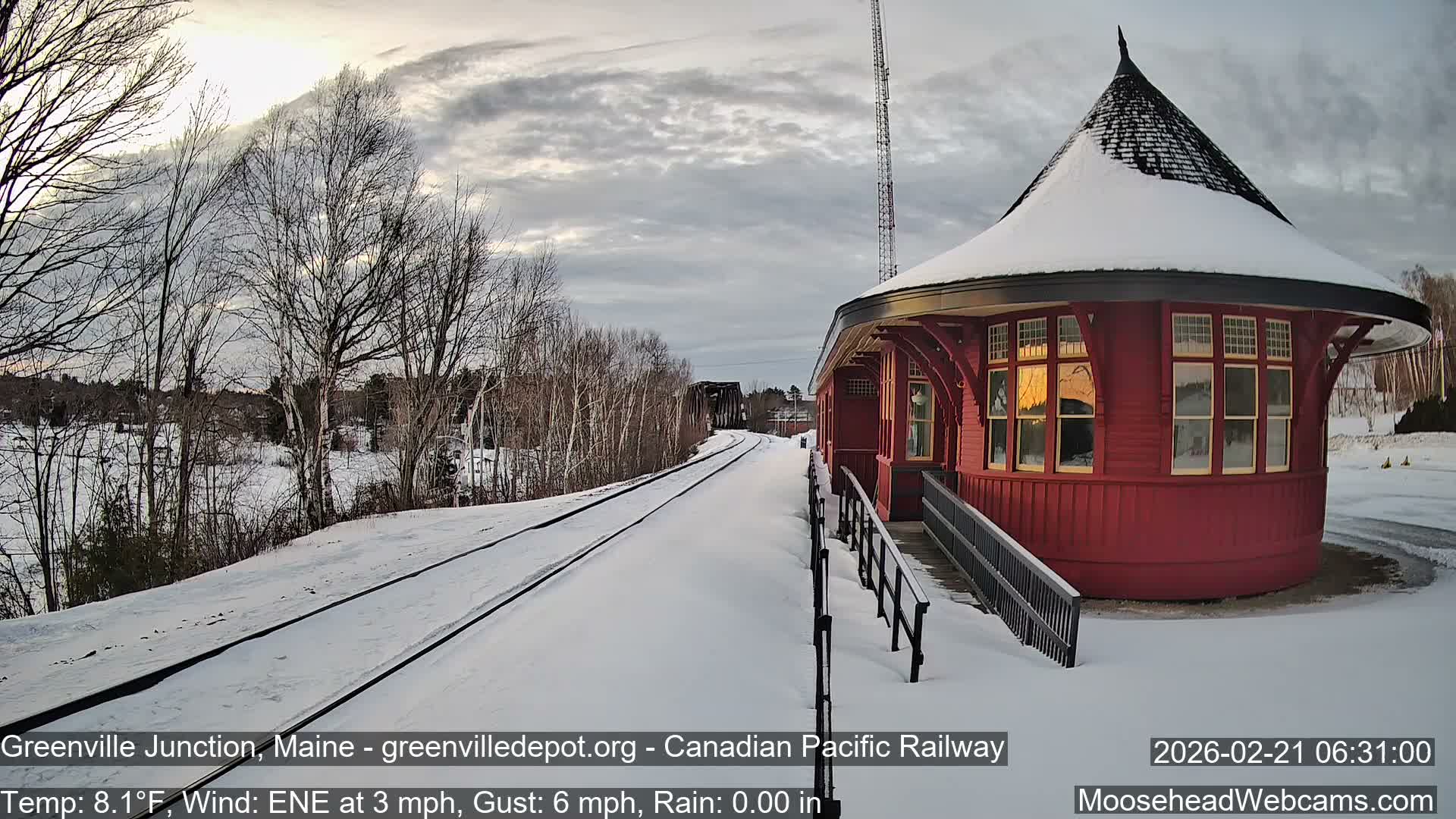 Canadian Pacific Railway , Live Cam , Greenville Junction - Greenville , Maine ,USA