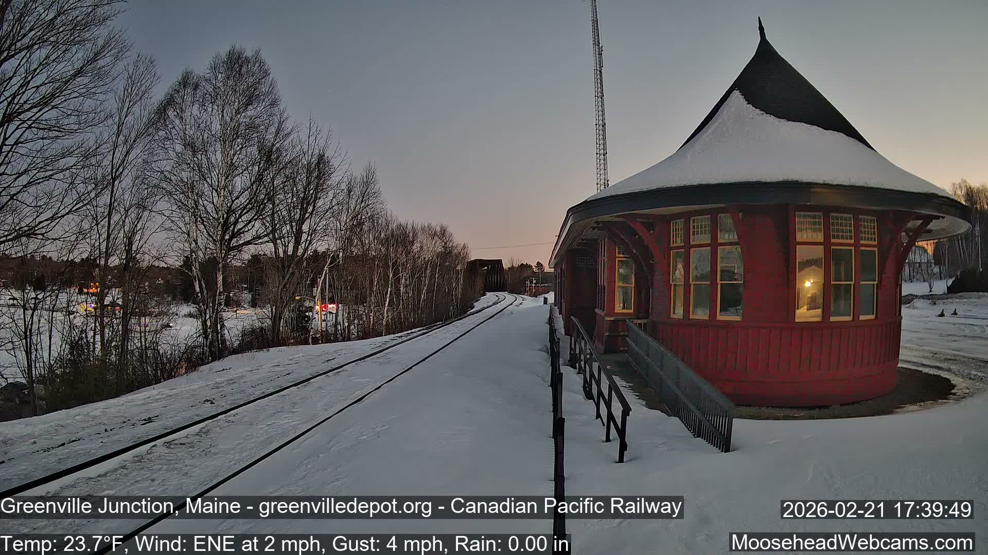 Canadian Pacific Railway , Live Cam , Greenville Junction - Greenville , Maine ,USA
