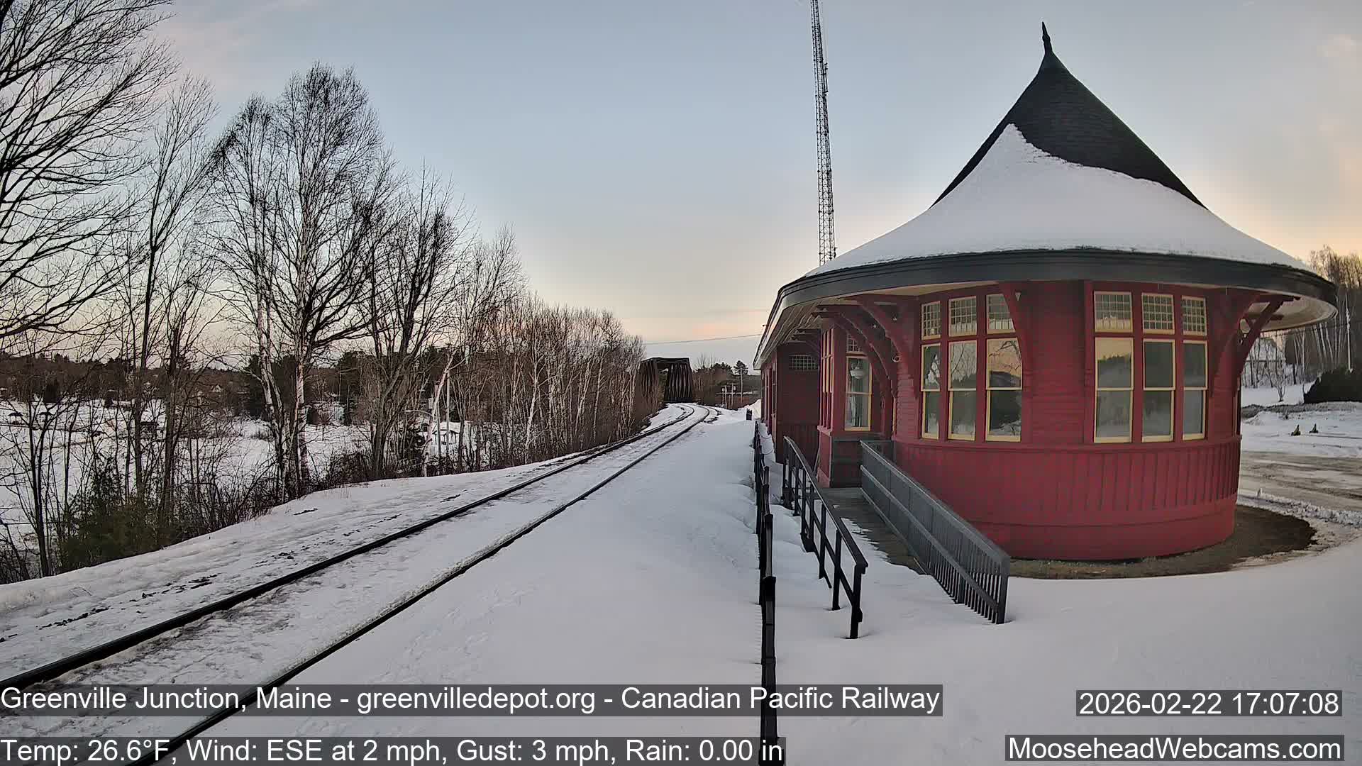 Canadian Pacific Railway , Live Cam , Greenville Junction - Greenville , Maine ,USA