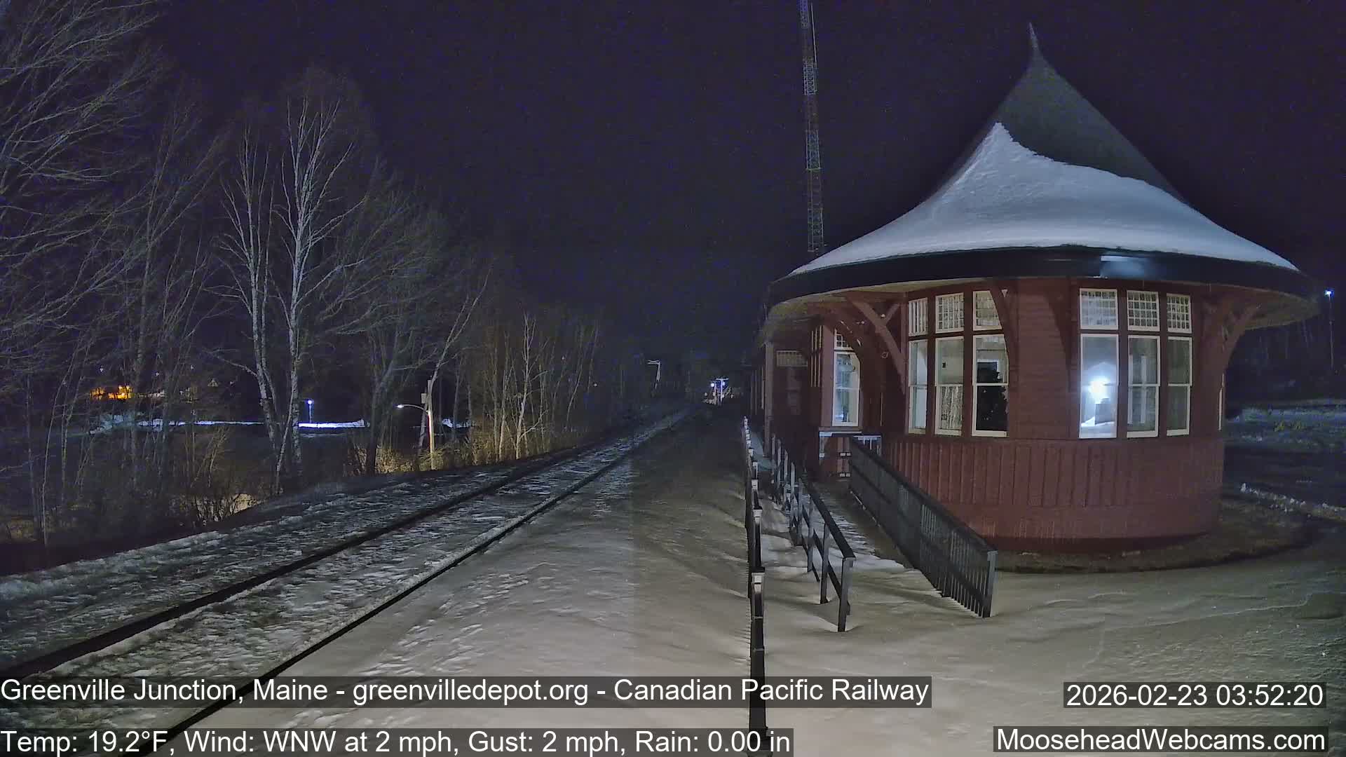 Canadian Pacific Railway , Live Cam , Greenville Junction - Greenville , Maine ,USA
